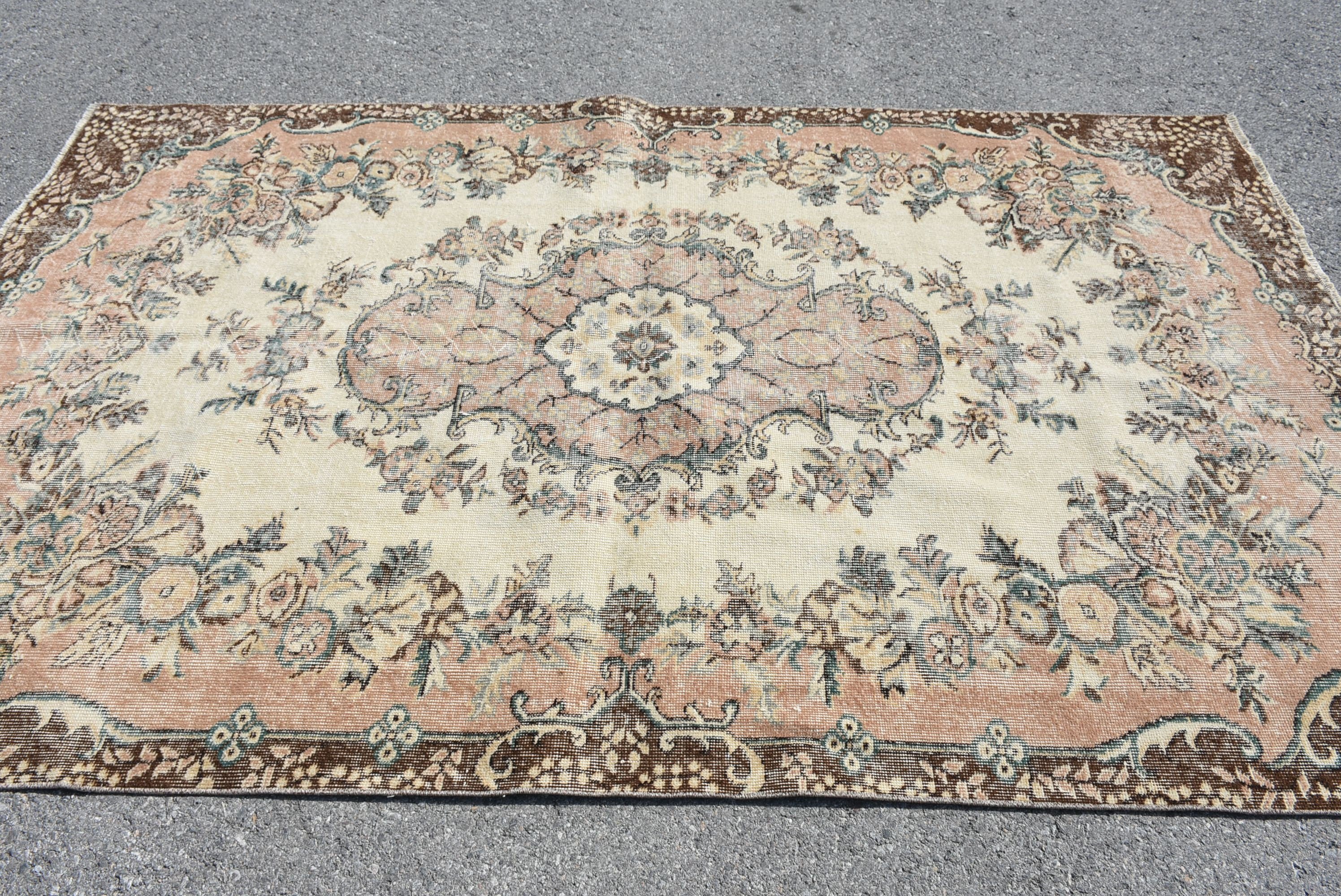 Old Rugs, Vintage Rugs, Bedroom Rugs, 5.6x8.9 ft Large Rug, Turkish Rug, Beige Home Decor Rug, Living Room Rug, Home Decor Rugs, Salon Rug