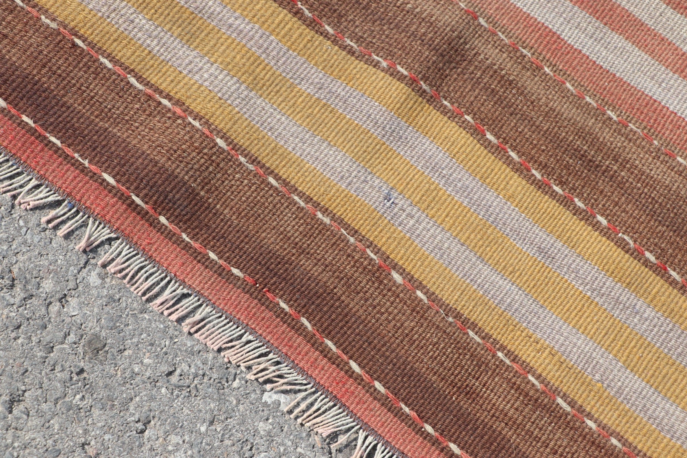 Türk Halısı, 2.4x10.4 ft Runner Halısı, Yer Halıları, Kahverengi Mutfak Halısı, Vintage Halı, Eklektik Halı, Kilim, Koridor Halıları, Merdiven Halısı, Yatak Odası Halısı