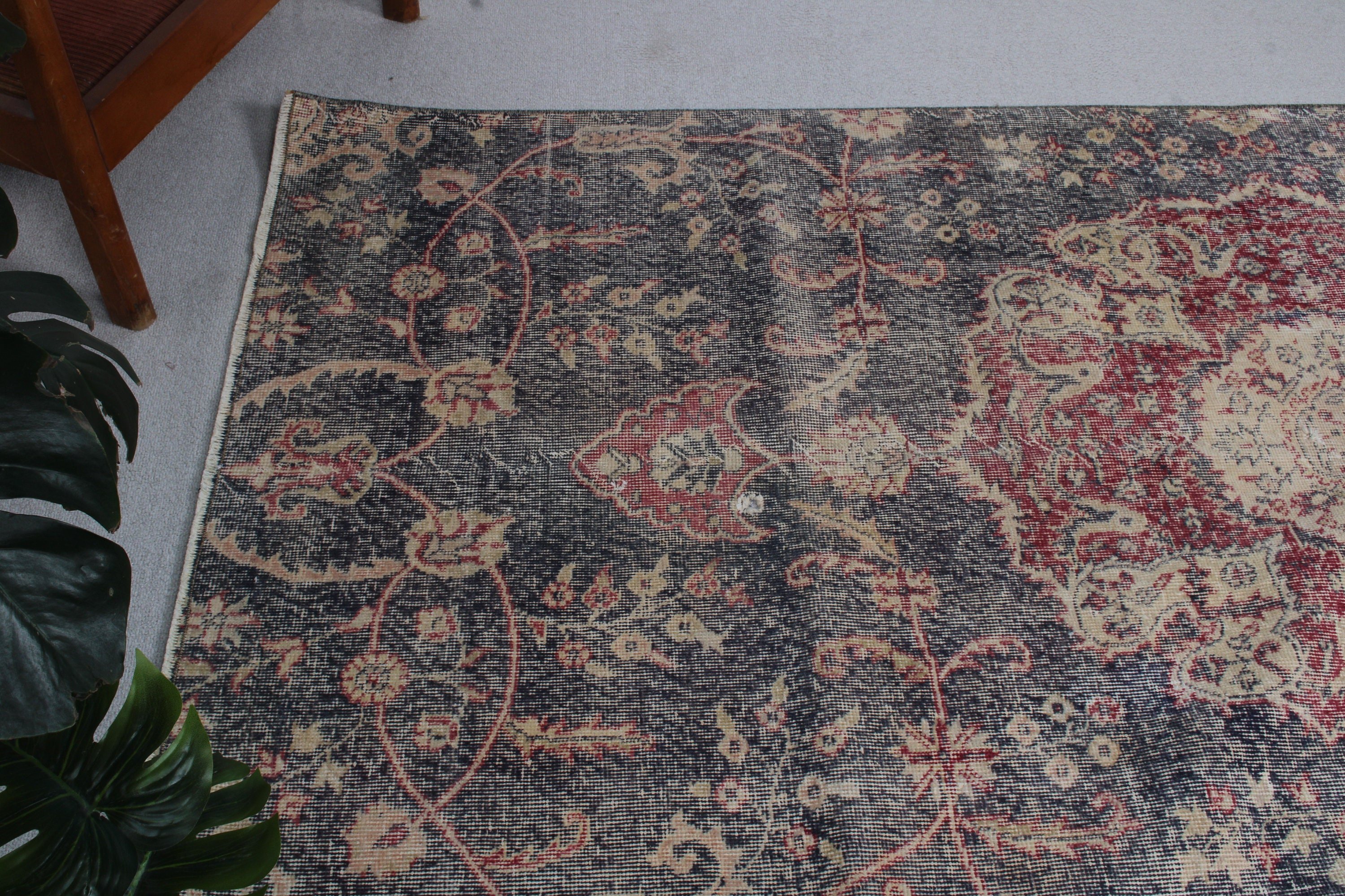 Boho Halı, Boho Bölge Halısı, Sanatsal Halılar, Mor Zemin Halıları, Vintage Halı, Türk Halıları, Yatak Odası Halıları, 3,7x8,2 ft Alan Halıları