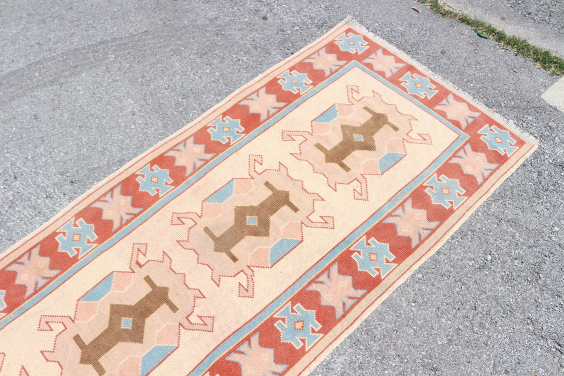 Vintage Halı, Kırmızı Mutfak Halısı, Merdiven Halıları, Türk Halısı, 2,9x9,2 ft Koşucu Halısı, Oushak Halıları, Koridor Halısı, Havalı Halı, Merdiven Halıları, Boho Halıları