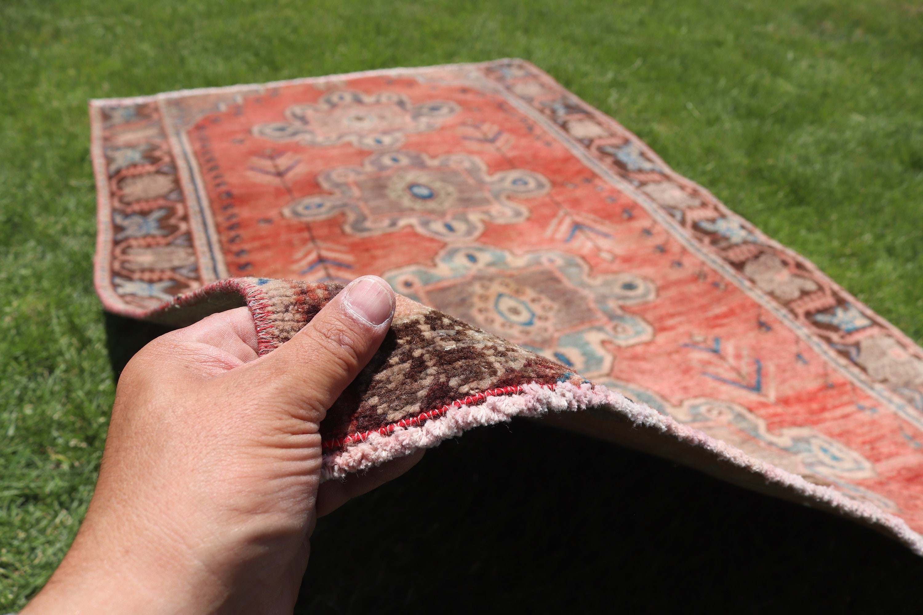 Orange Boho Rug, Statement Rugs, Wall Hanging Rug, Small Boho Rugs, Vintage Rugs, Turkish Rug, 3.1x4.7 ft Small Rugs, Neutral Rugs