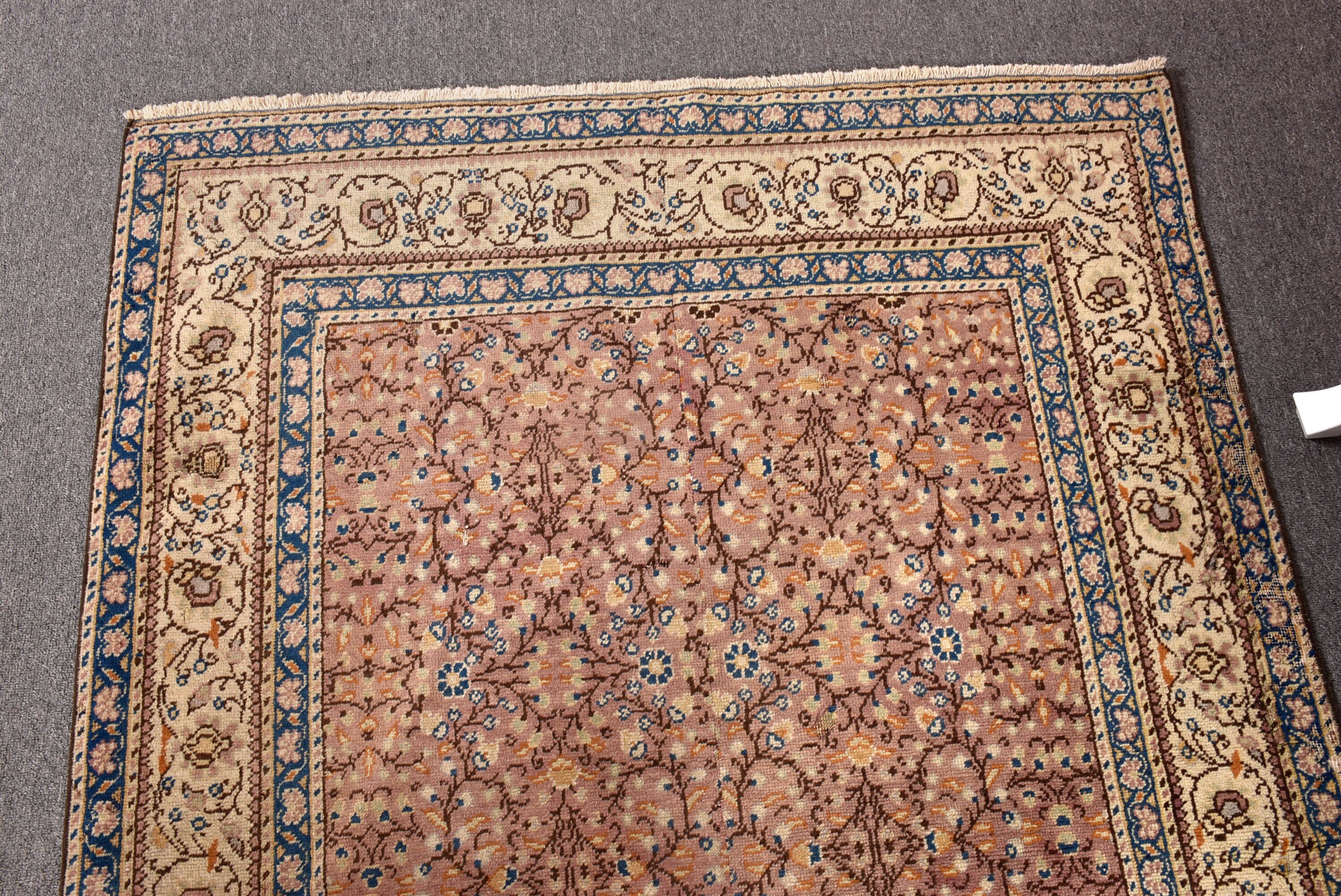 Modern Halılar, 3,6x5,5 ft Aksan Halı, Yün Halı, Aksan Halıları, Mor Boho Halı, Çocuk Halısı, Türk Halısı, Vintage Halılar, Yatak Odası Halıları