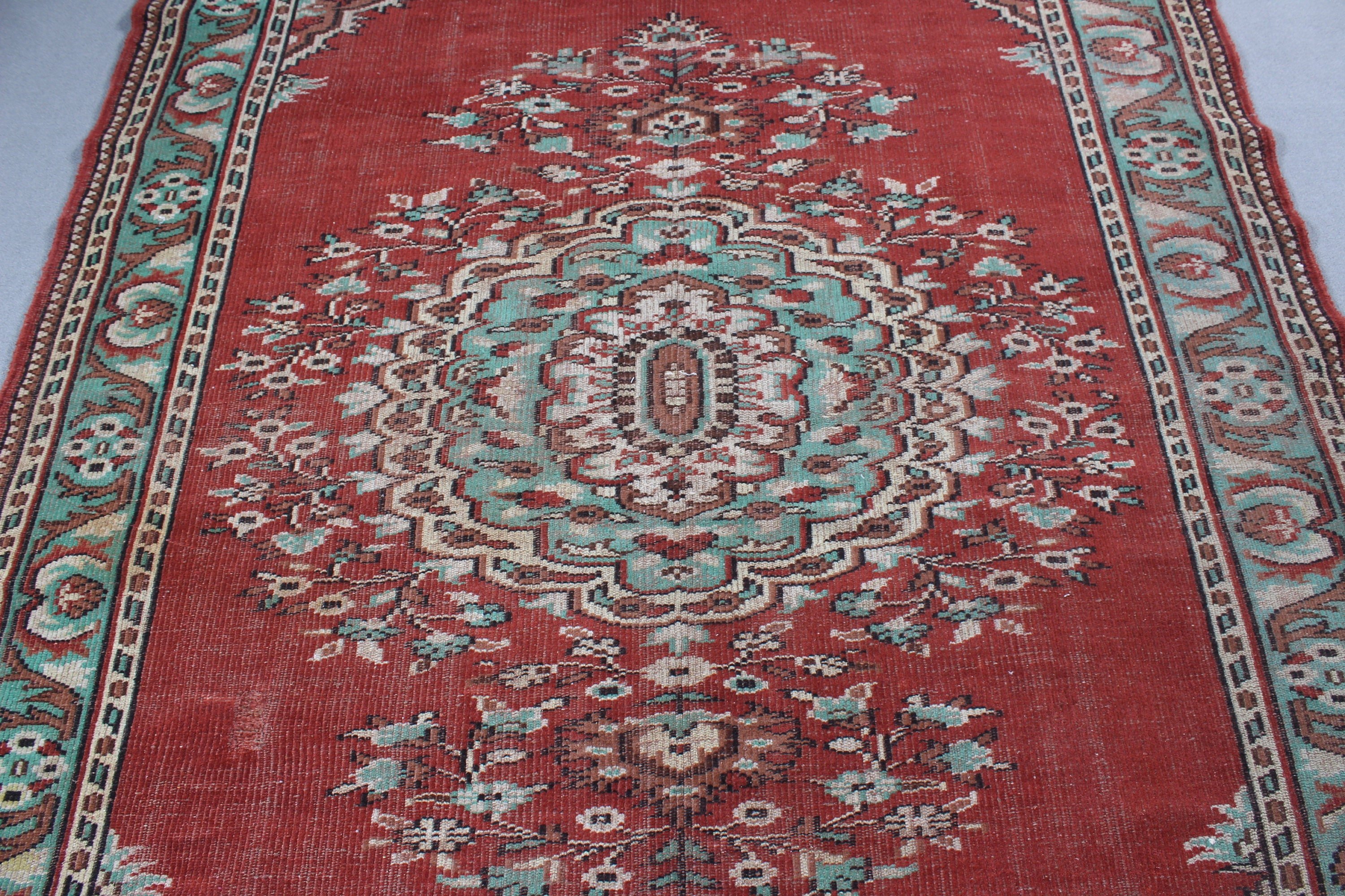 Neutral Rug, Red Neutral Rugs, Large Vintage Rug, Living Room Rugs, 6.2x9.3 ft Large Rugs, Turkish Rug, Vintage Rugs