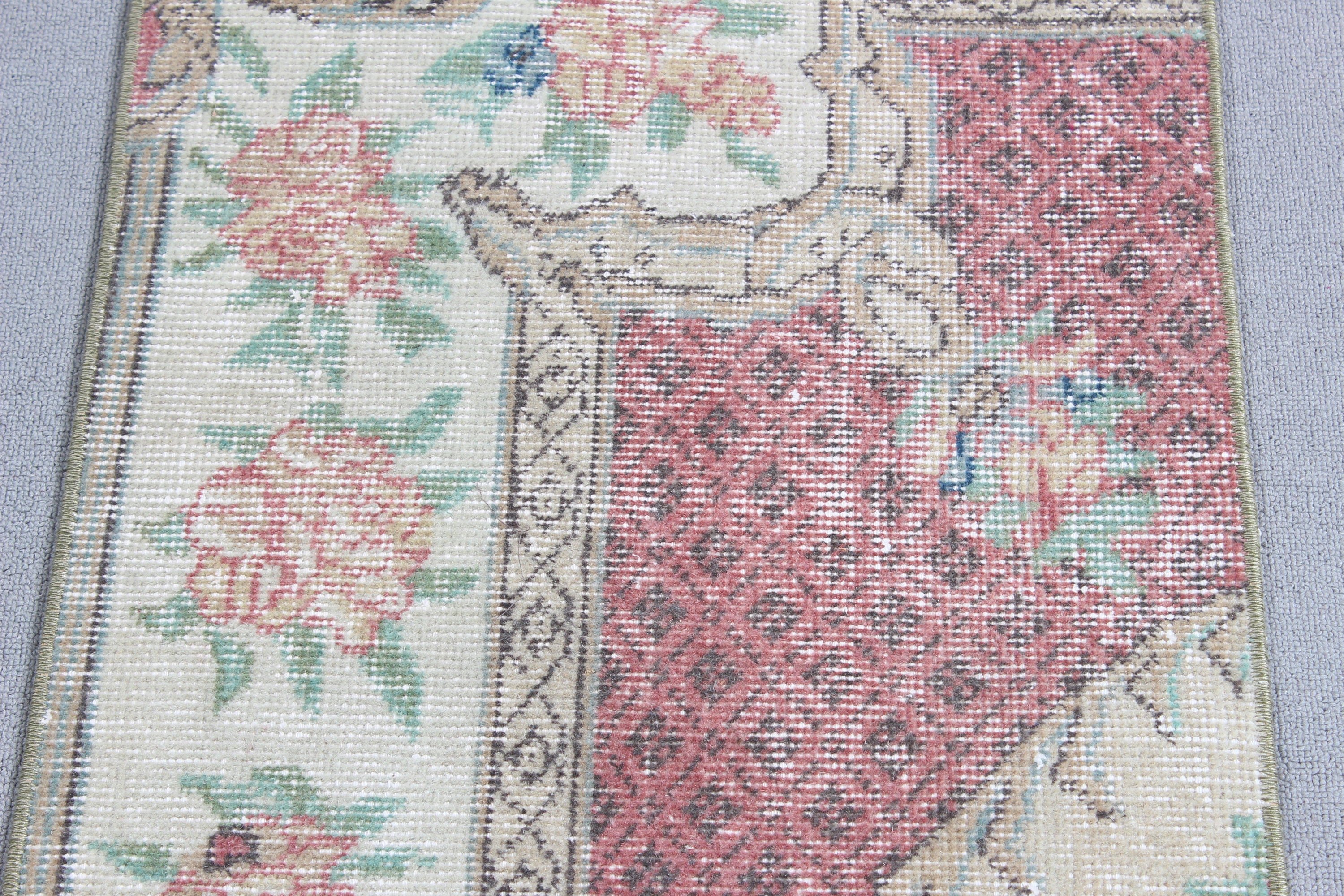 Boho Halı, Giriş Halıları, Küçük Vintage Halılar, Düz Dokuma Halılar, Türk Halısı, Oushak Halıları, 1.6x2.9 ft Küçük Halılar, Bej Fas Halısı, Vintage Halı