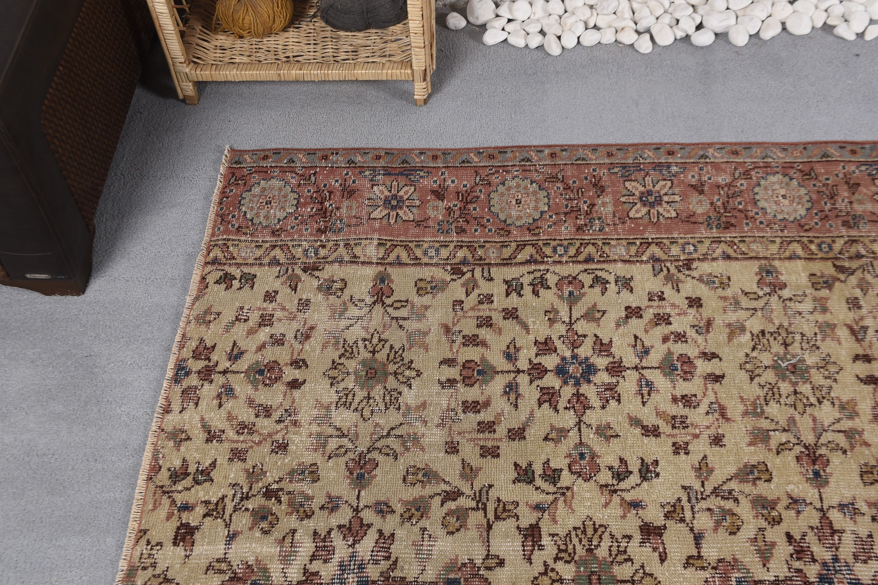 Beige Moroccan Rugs, Vintage Rug, 3.1x7.2 ft Accent Rugs, Anatolian Rugs, Eclectic Rug, Bedroom Rug, Entry Rug, Turkish Rug, Antique Rug