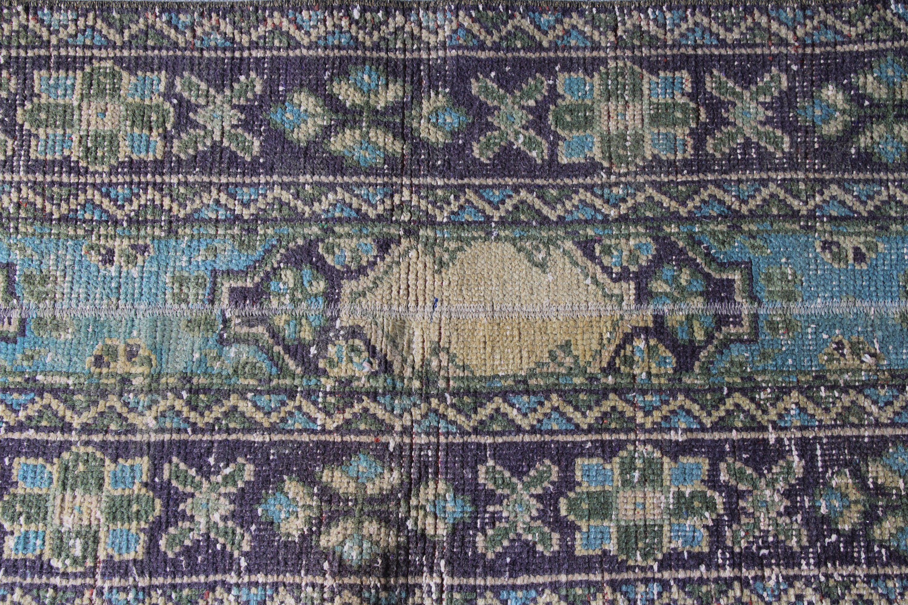 Hallway Rug, Vintage Rug, Floor Rug, Rugs for Stair, Turkish Rugs, Green Kitchen Rugs, 1.8x11 ft Runner Rug, Long Runner Rug, Luxury Rug