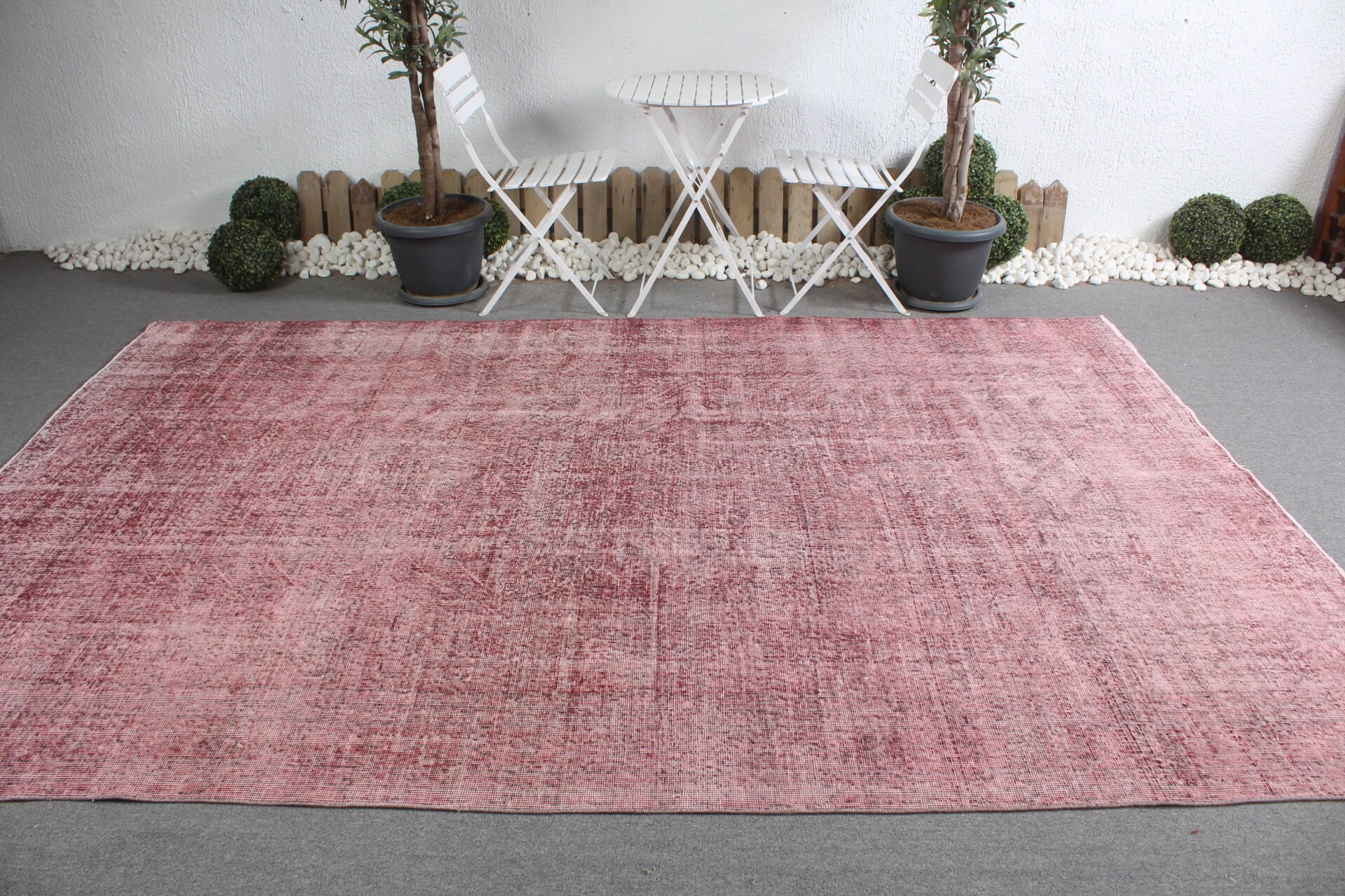 Vintage Rug, Dining Room Rug, Oriental Rug, 7.1x10.5 ft Oversize Rug, Anatolian Rugs, Red Anatolian Rugs, Living Room Rug, Turkish Rug