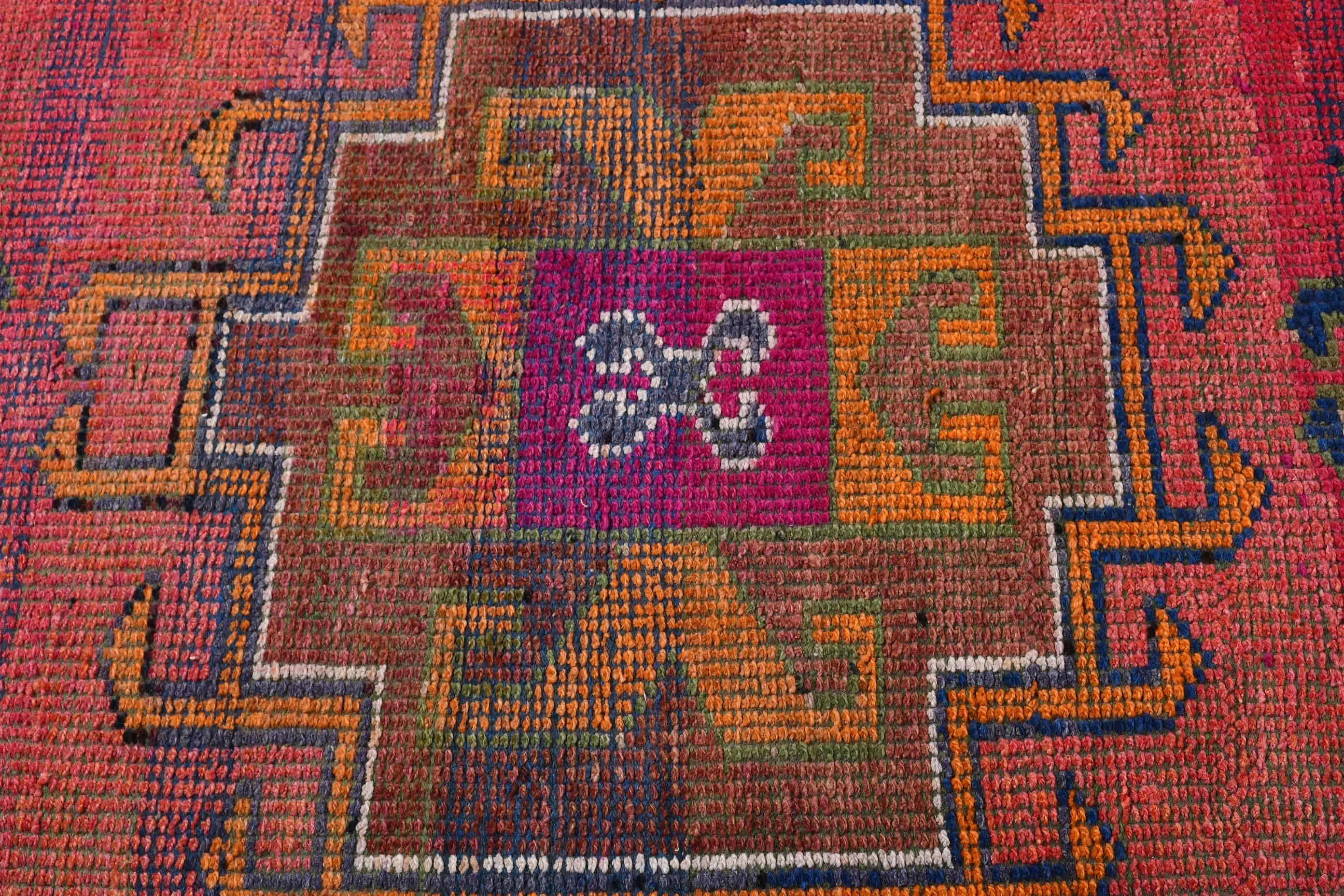 Stair Rug, Turkish Rug, 2.9x9.8 ft Runner Rug, Moroccan Rugs, Rugs for Corridor, Vintage Rug, Pink Floor Rugs, Oriental Rugs, Corridor Rug