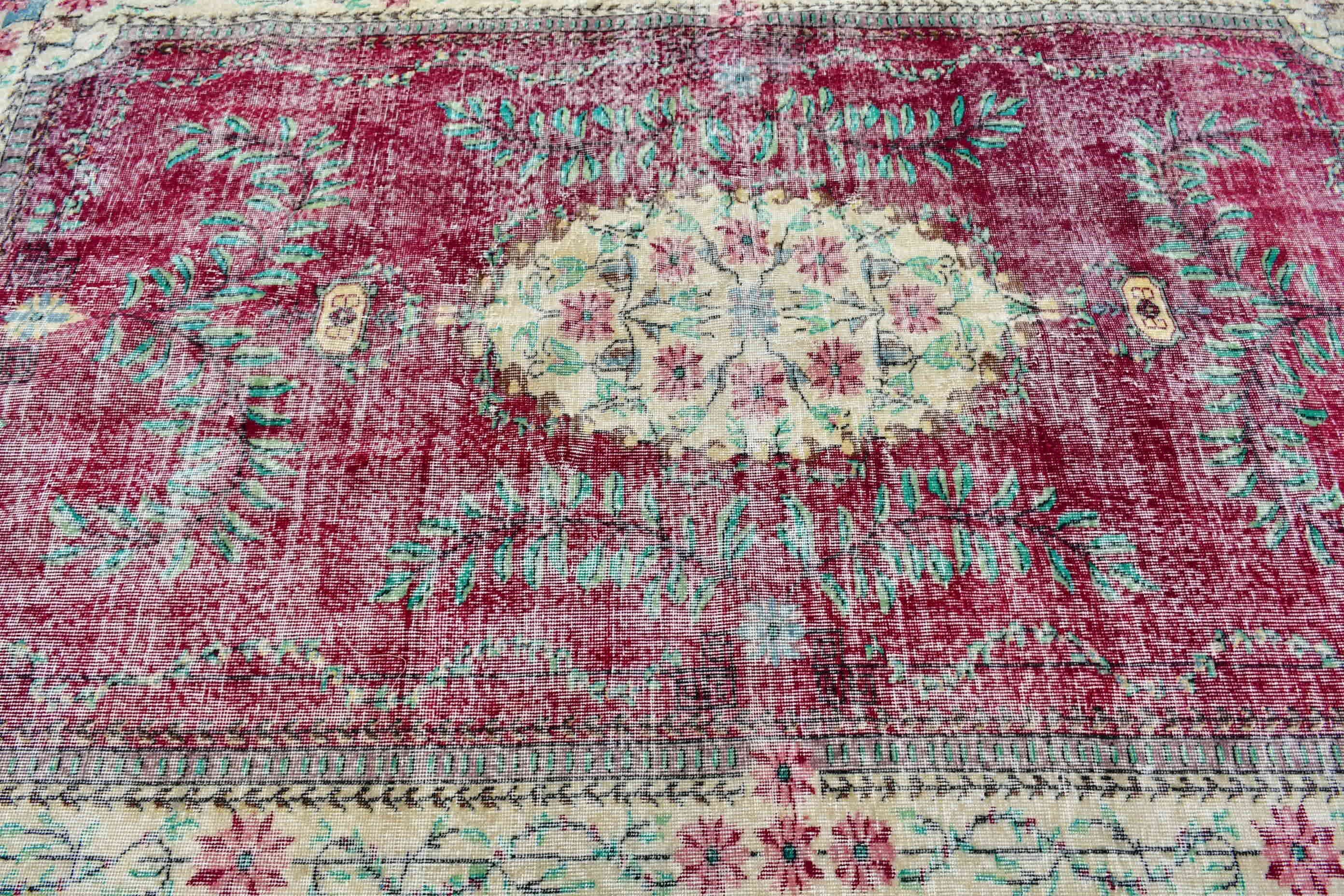 Antique Rugs, Cute Rugs, 6x9.3 ft Large Rug, Red Moroccan Rug, Living Room Rug, Vintage Rug, Dining Room Rug, Turkish Rug