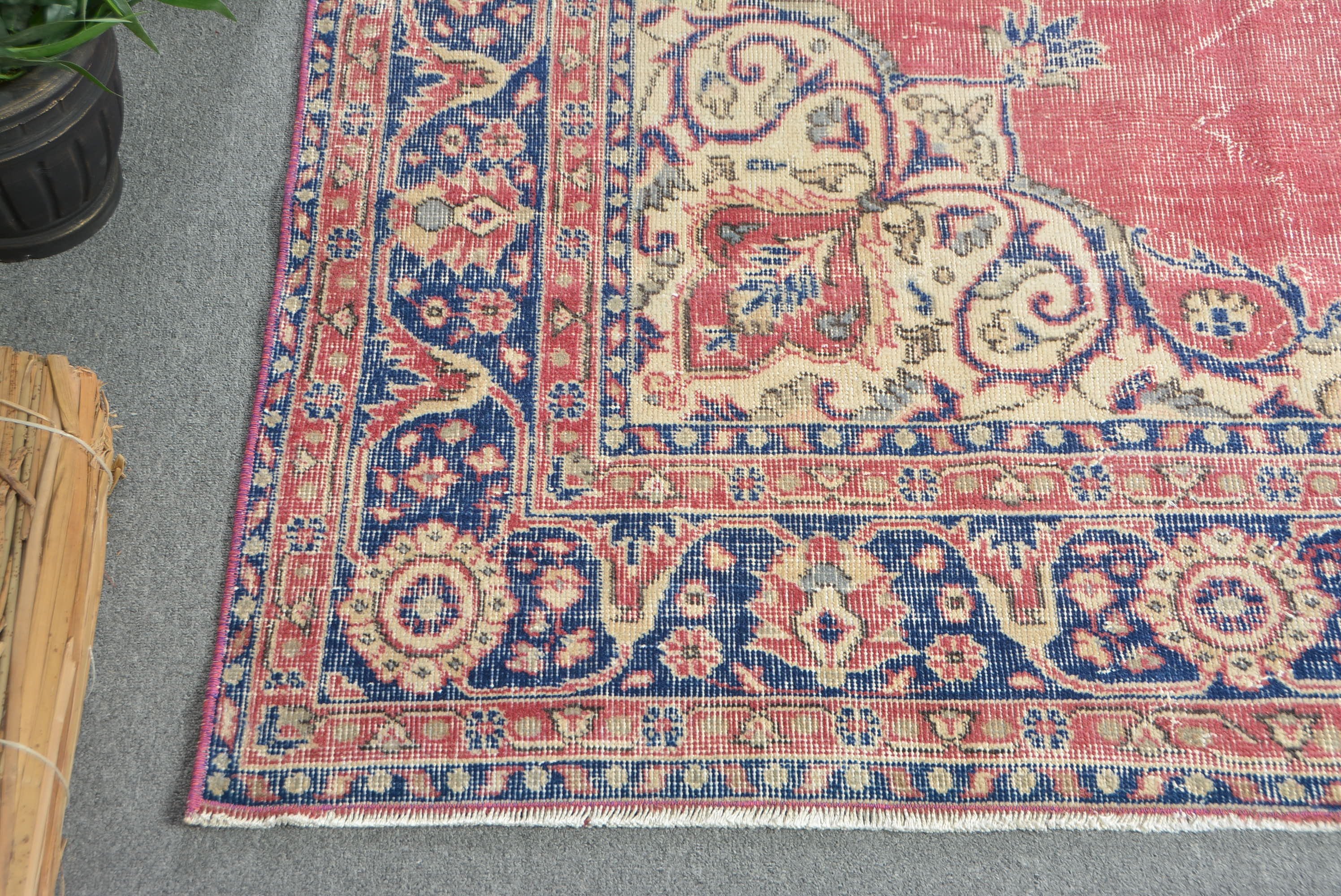 Living Room Rug, Vintage Rug, Wool Rug, Bedroom Rug, Rugs for Salon, Salon Rug, Turkish Rugs, 6.7x11 ft Oversize Rugs, Neutral Turkish Rug