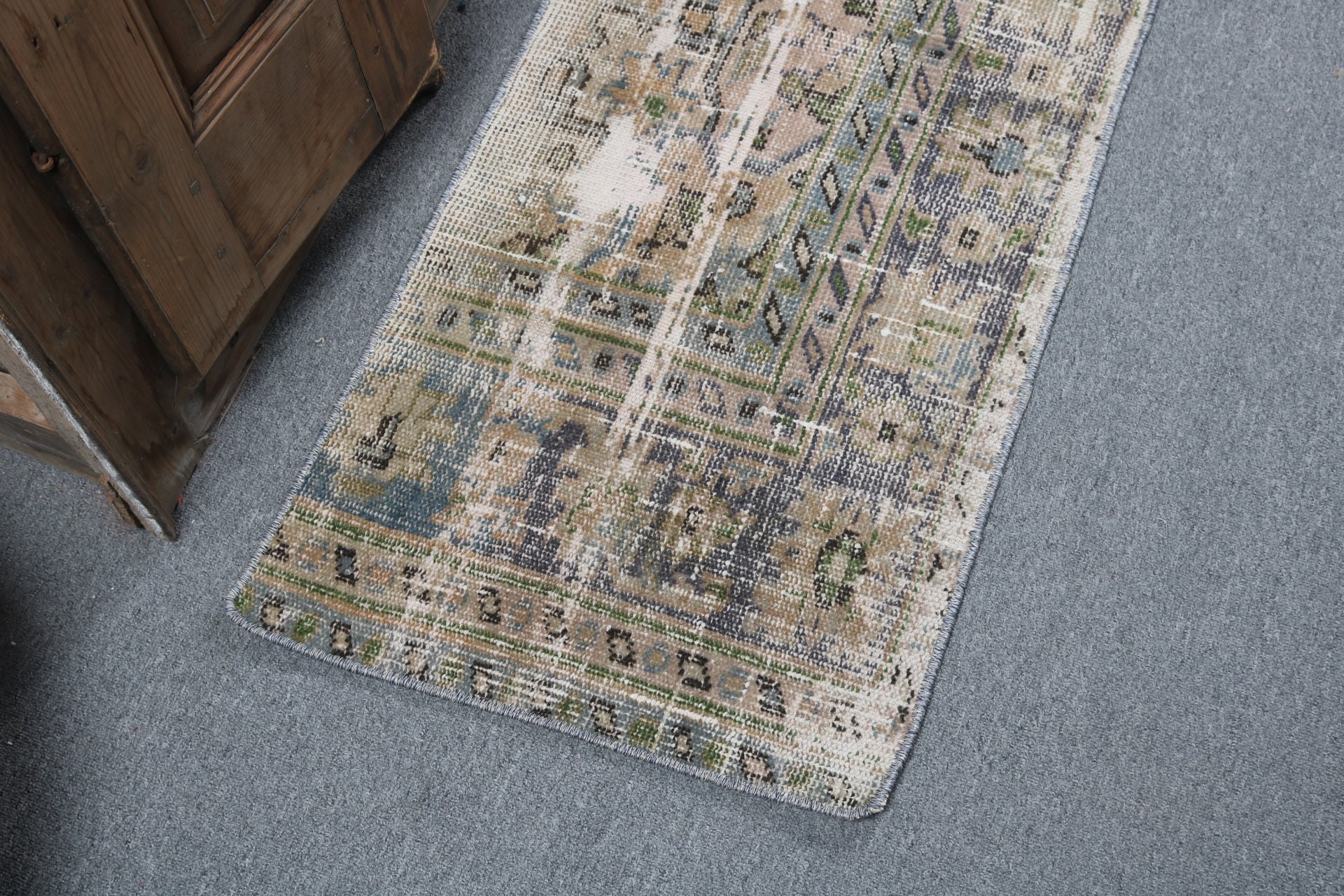 Neutral Rugs, 1.6x3.1 ft Small Rugs, Bedroom Rug, Handmade Rug, Brown Statement Rug, Bathroom Rugs, Vintage Rug, Turkish Rug, Handwoven Rug