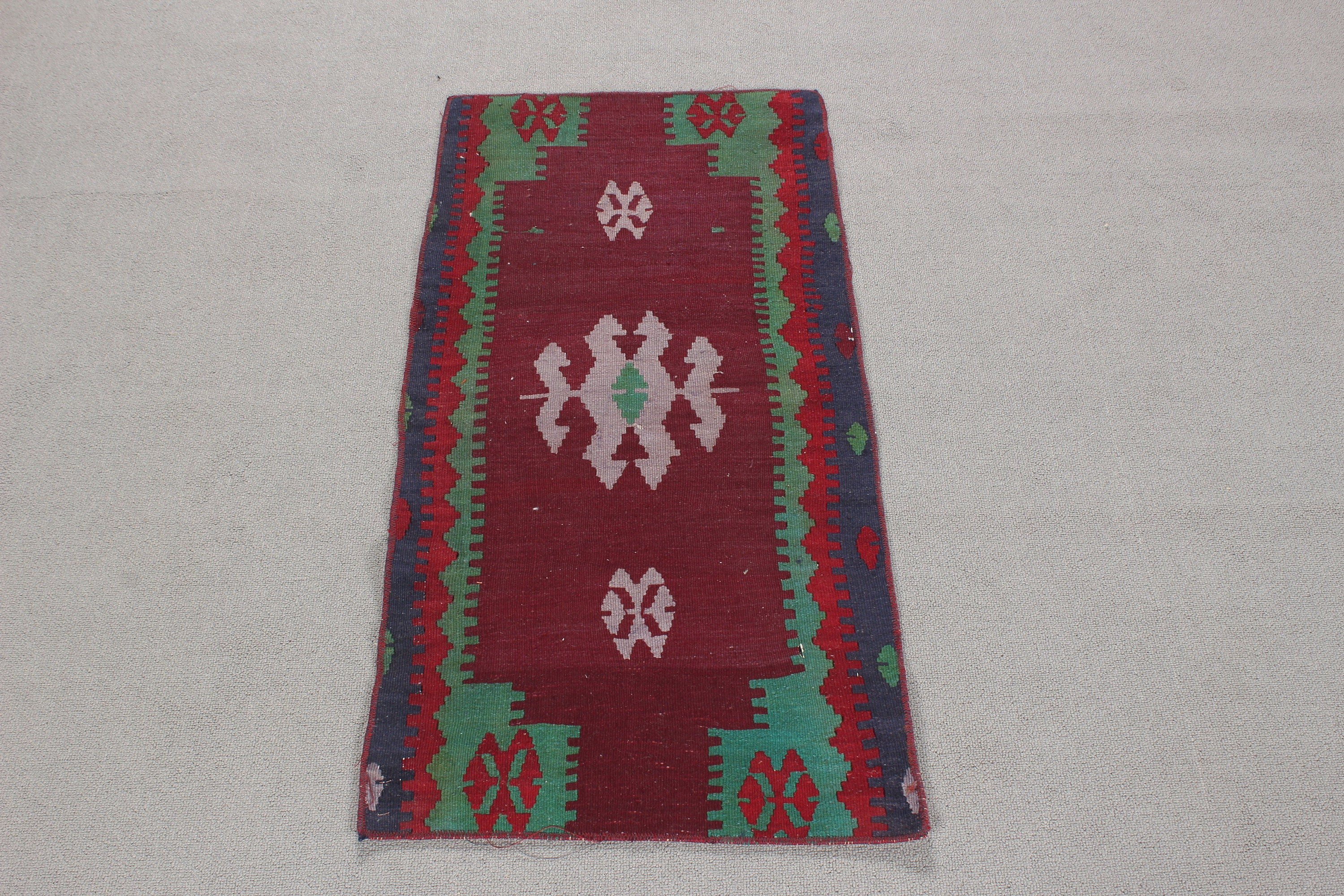 Vintage Halılar, Mor Nötr Halı, Türk Halıları, Yün Halılar, Ev Dekorasyonu Halıları, Banyo Halısı, Kilim, Küçük Alan Halısı, 1.6x3.3 ft Küçük Halı