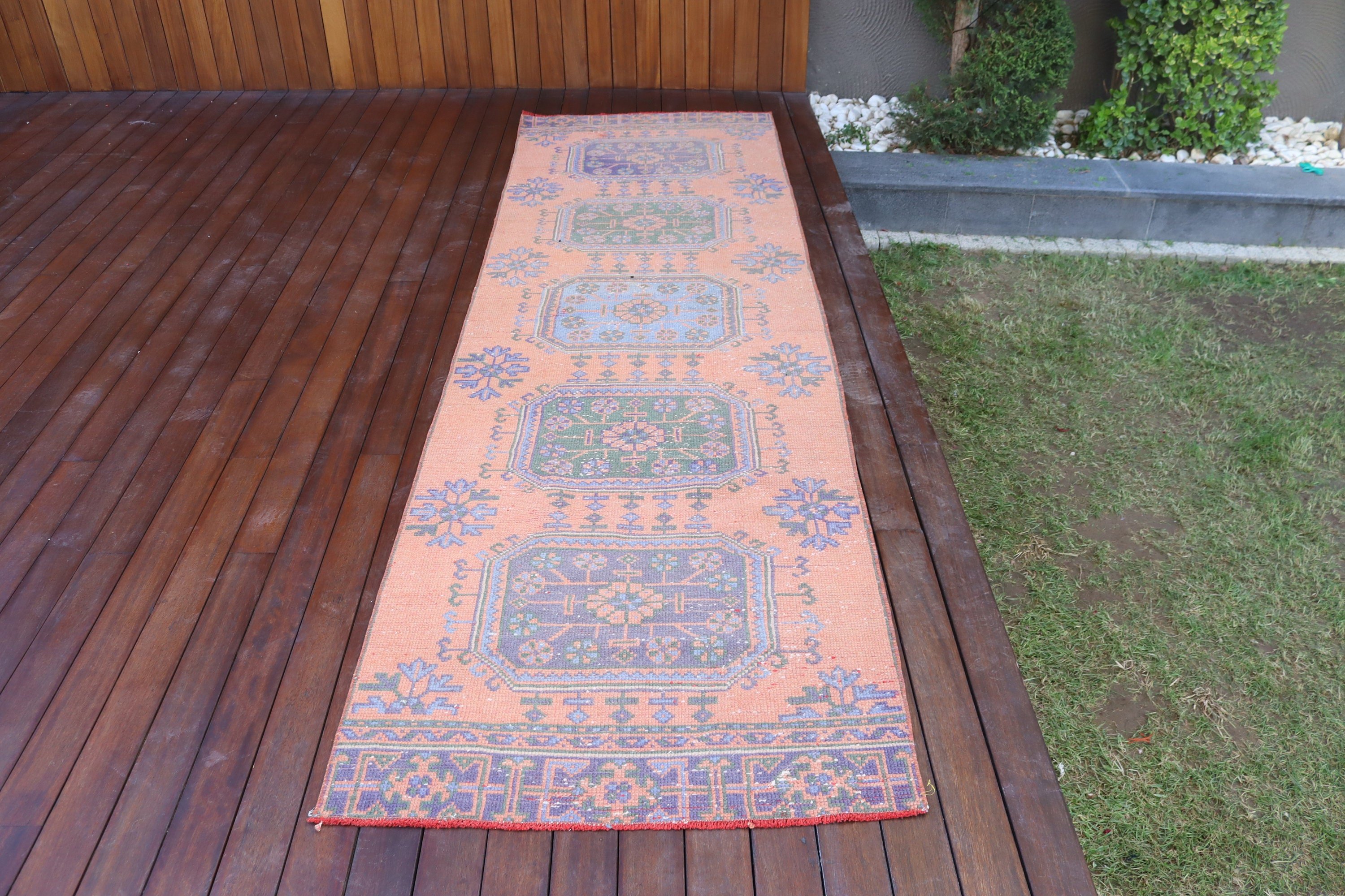 Kitchen Rug, Corridor Rugs, Turkish Rugs, 2.9x9.9 ft Runner Rug, Statement Rugs, Aztec Rugs, Floor Rugs, Orange Anatolian Rugs, Vintage Rug