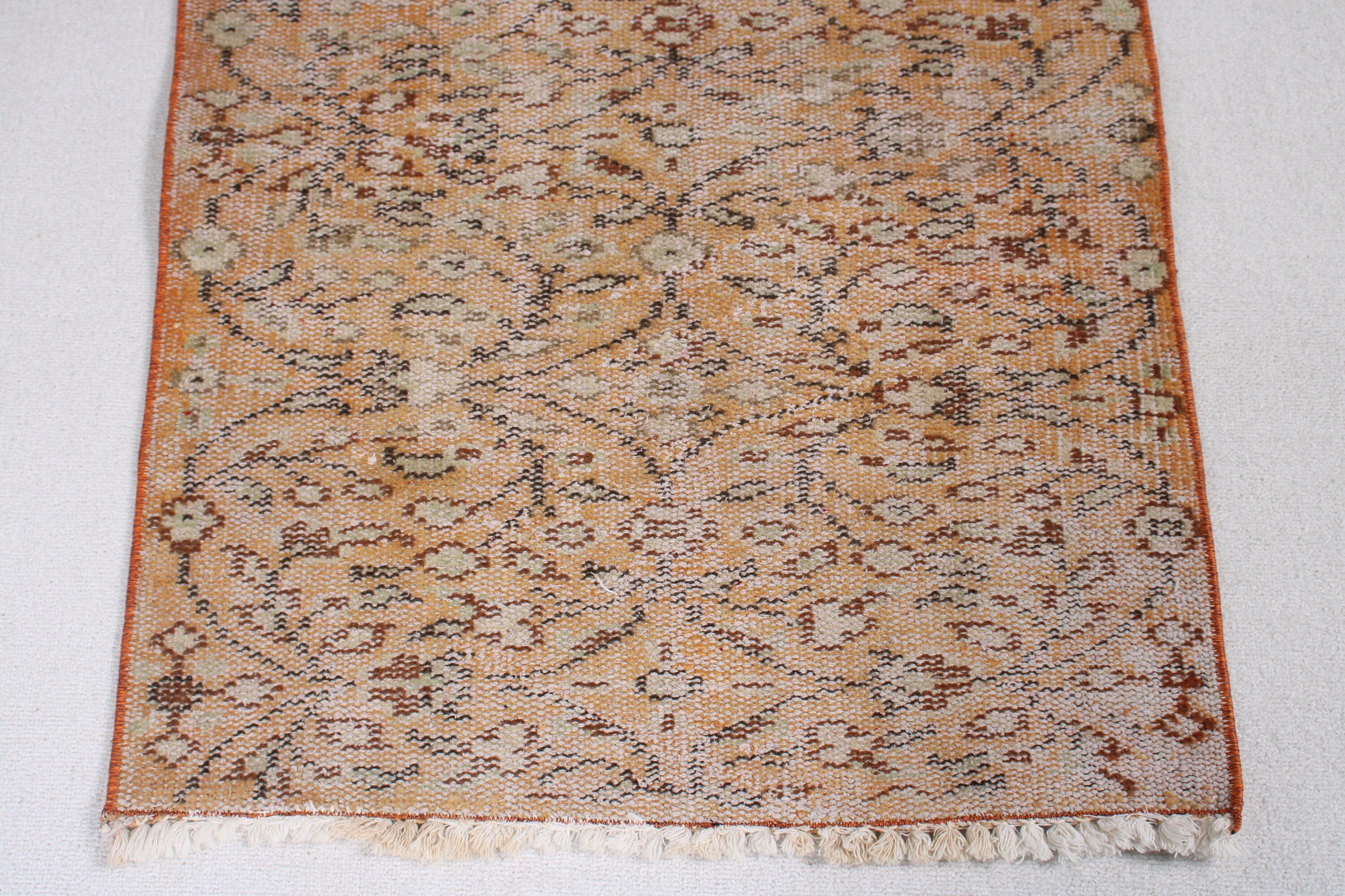 Paspas Halı, Uşak Halı, Turuncu Yün Halı, Nostaljik Halı, Yatak odası Halı, Banyo Halı, 74x179 cm Küçük Halı, Banyo Halı, Paspas Halı