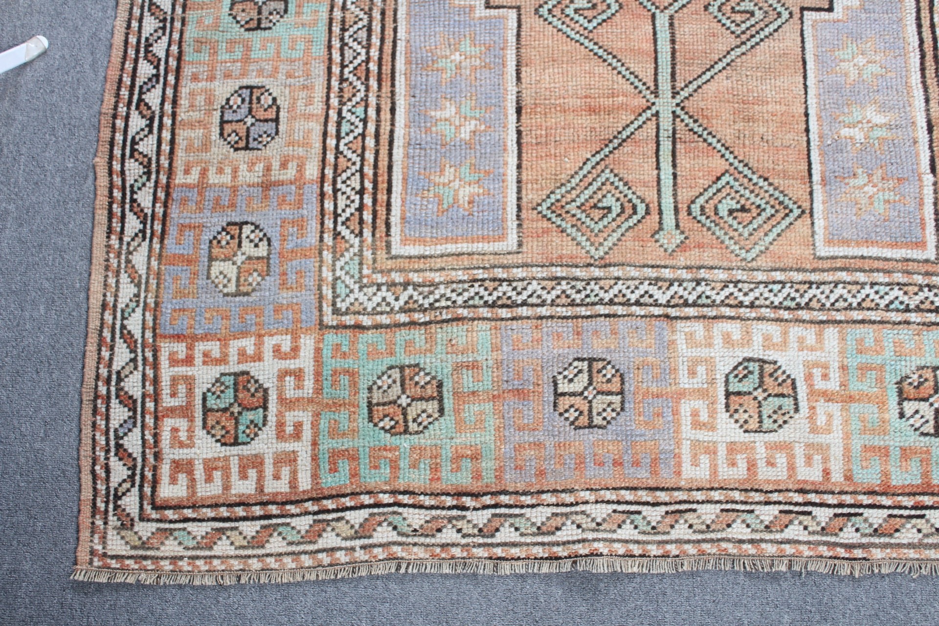 Anadolu Halısı, Turuncu 4.2x5.8 ft Alan Halısı, Yemek Odası Halıları, Türk Halısı, Vintage Halı, Yatak Odası Halıları