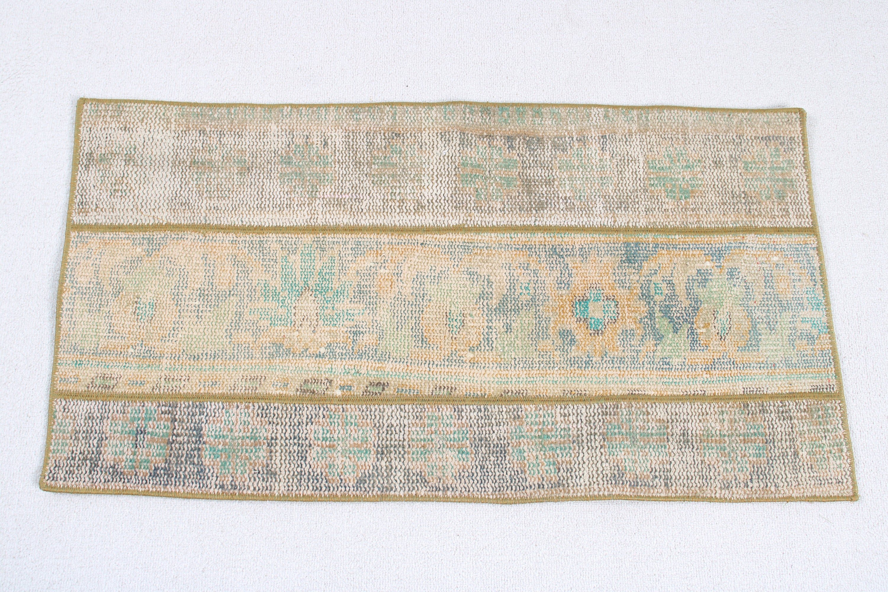 Küçük Alan Halısı, Duvara Asılı Halı, Vintage Halılar, Lüks Halılar, Türk Halısı, Bildiri Halısı, Yeşil 1.6x3.1 ft Küçük Halılar