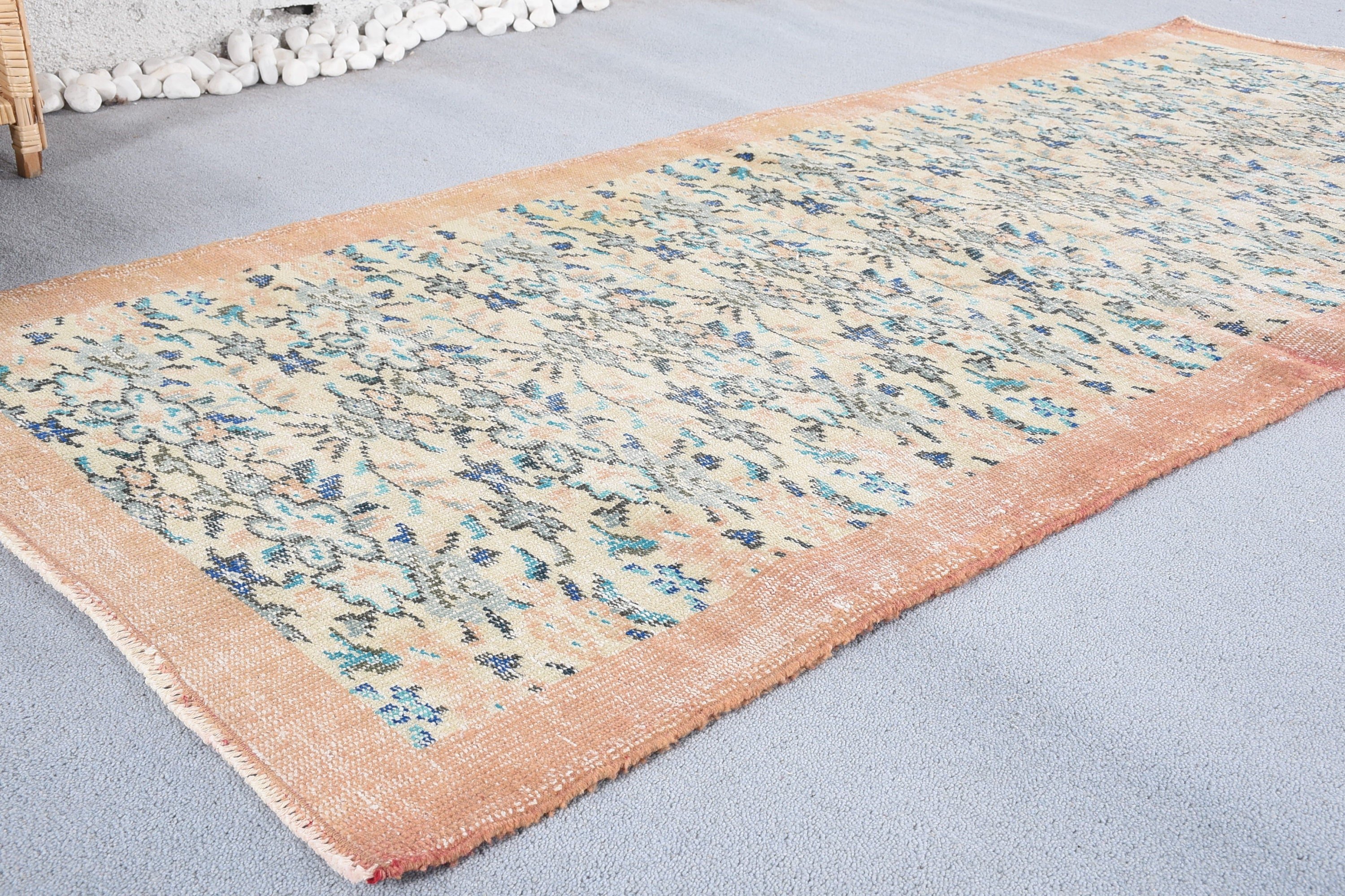 Vintage Rug, Brown Moroccan Rug, Rugs for Nursery, Entry Rugs, Turkish Rugs, Floor Rug, 3.1x7.1 ft Accent Rug, Antique Rug, Nursery Rug