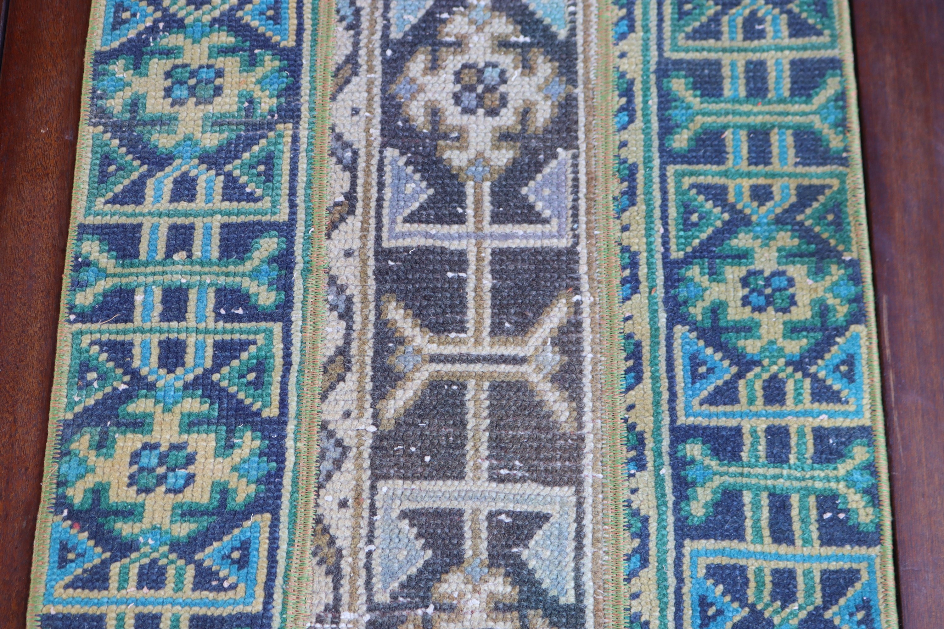 Vintage Halı, Küçük Alan Halıları, Mutfak Halısı, Türk Halıları, Boho Halıları, Yeşil Açıklama Halıları, Türkiye Halıları, 1.6x2.3 ft Küçük Halı, Geometrik Halılar