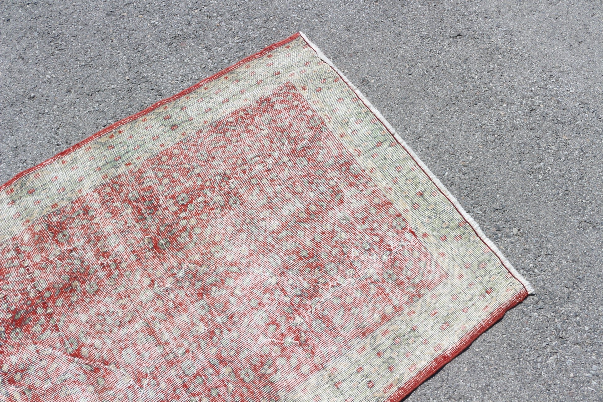 Oushak Rug, Rugs for Kitchen, Moroccan Rug, Kitchen Rugs, Vintage Rug, Turkish Rug, Red  3.6x6.4 ft Accent Rugs, Entry Rug