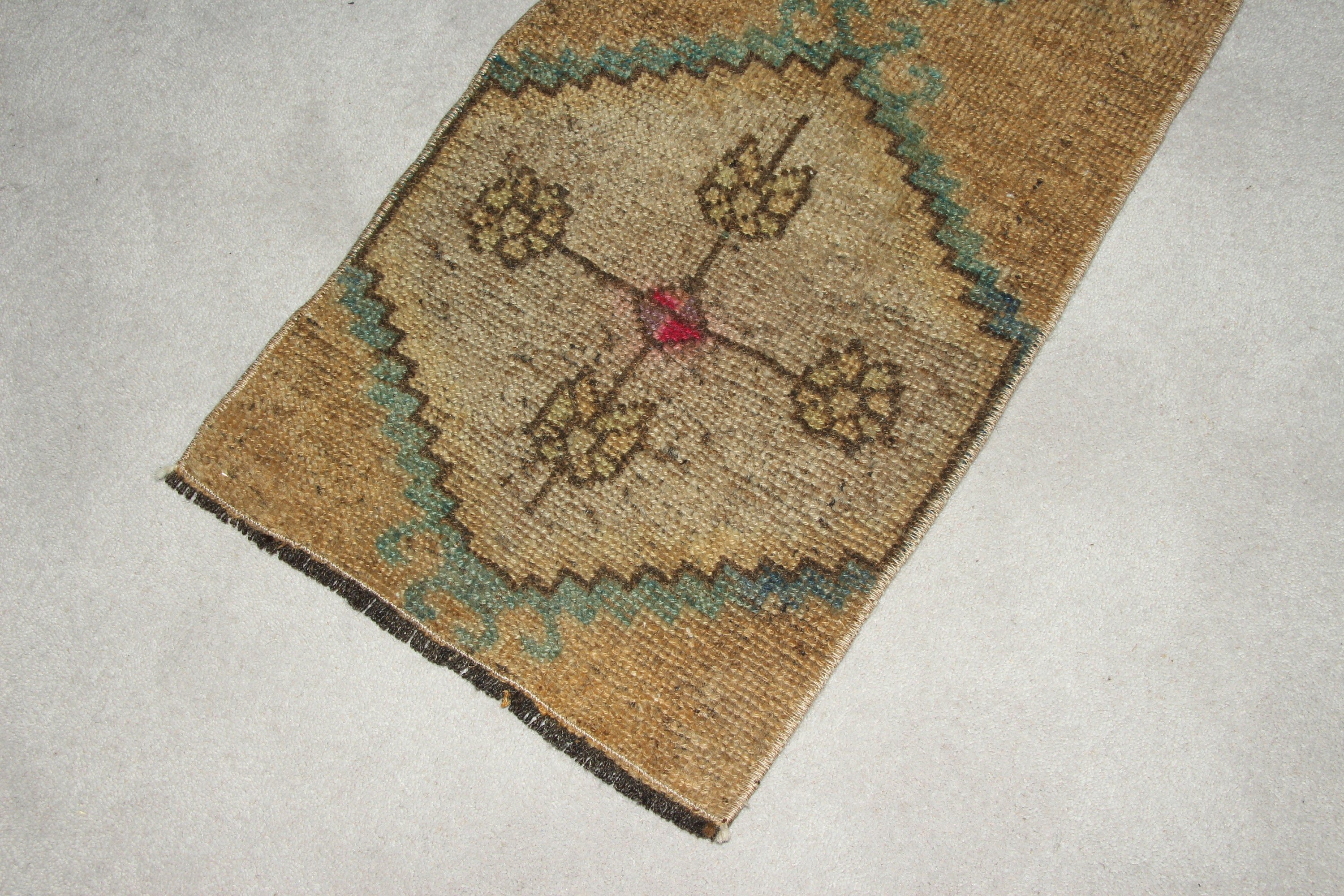 Doğal Halı, Türk Halısı, Araba Paspas Halıları, Ev Dekor Halısı, Kapı Paspas Halısı, Vintage Halı, Oryantal Halı, Bej 1.2x3.1 ft Küçük Halı