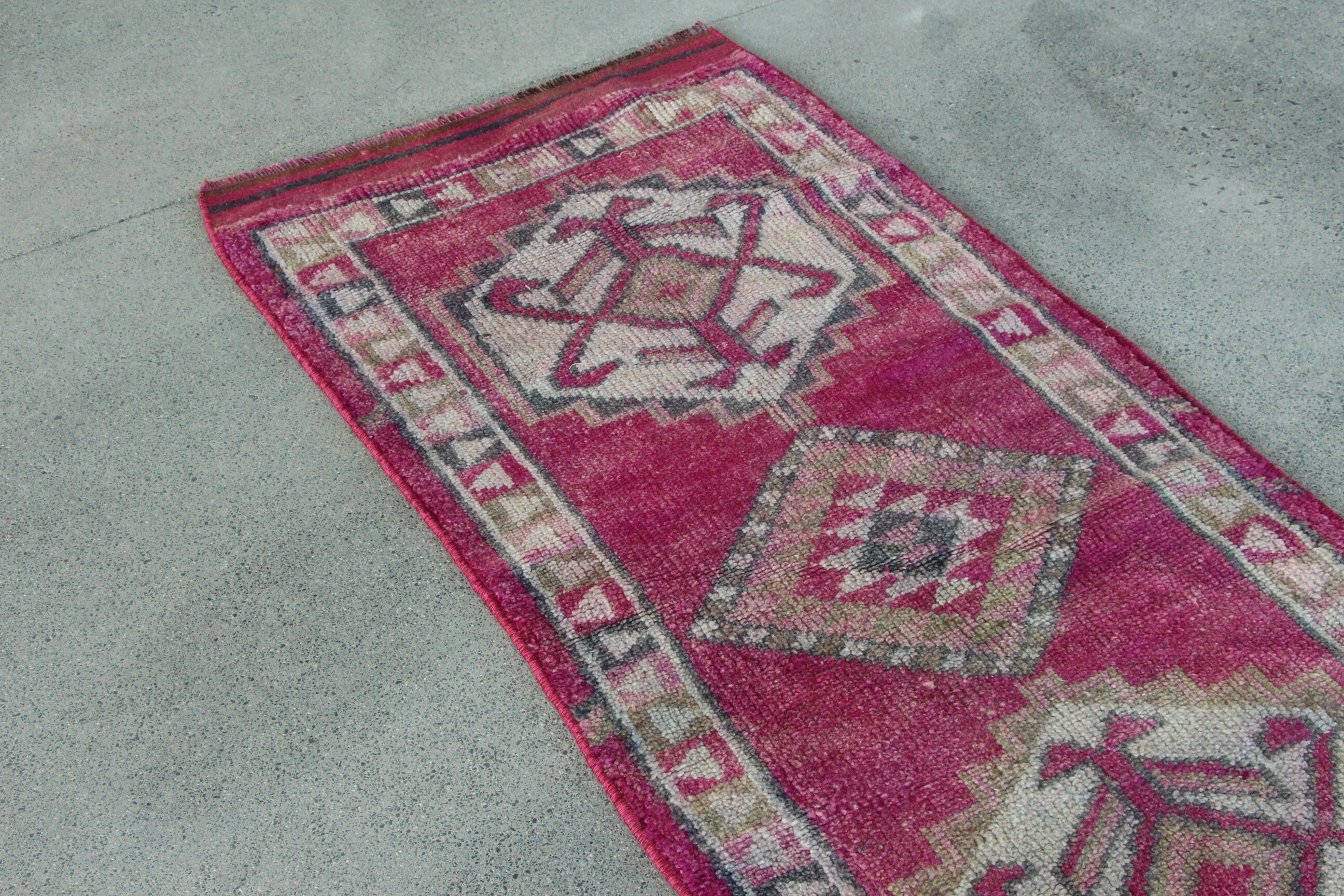 Beni Ourain Runner Rug, Kitchen Rug, Outdoor Rugs, Vintage Rugs, Pink Home Decor Rug, 2.6x12.9 ft Runner Rugs, Turkish Rugs