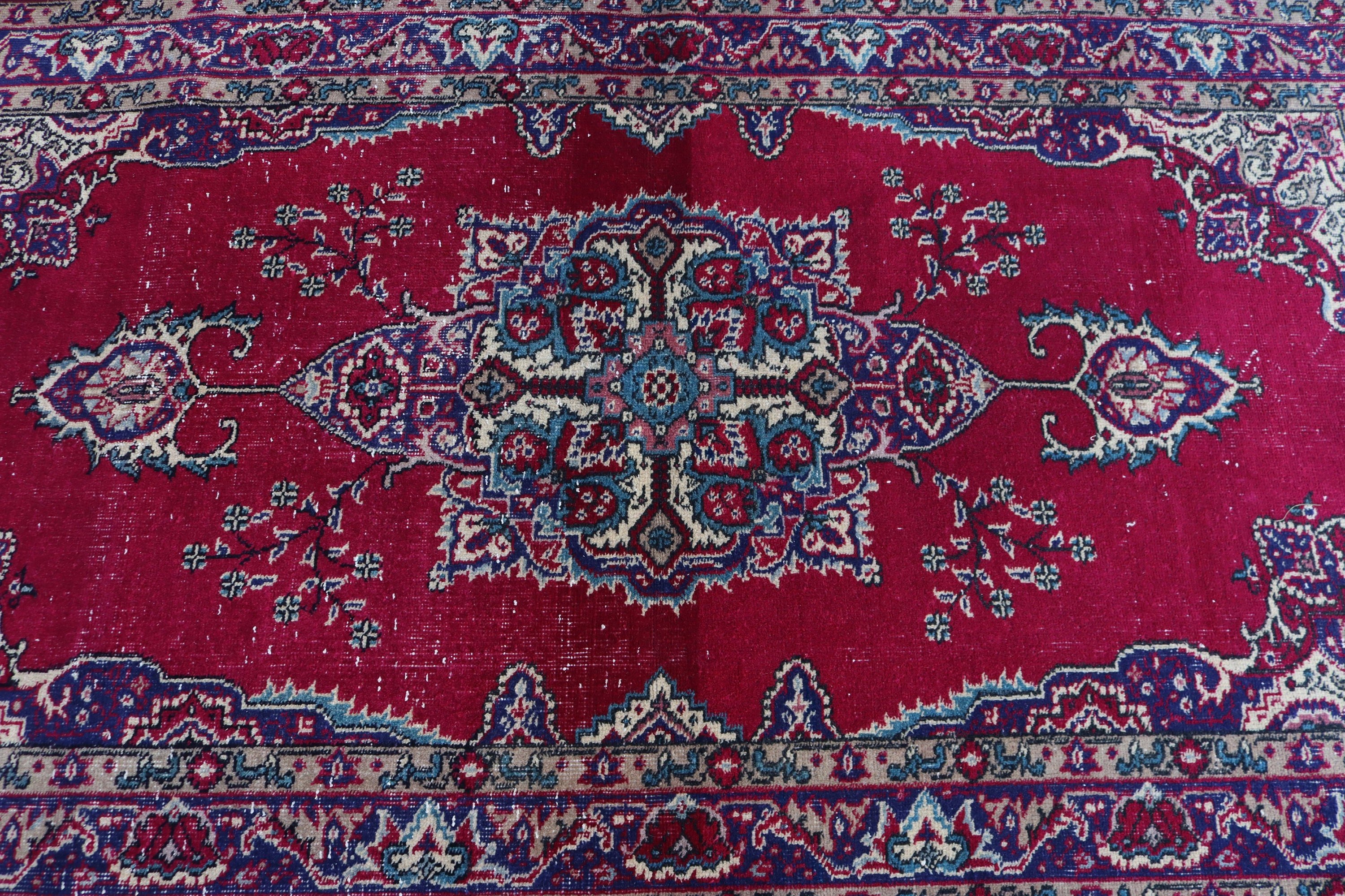 Mutfak Halısı, Türk Halıları, Yatak Odası Halıları, Lüks Halı, Yemek Odası Halısı, Vintage Halılar, 3,9x7,2 ft Alan Halıları, Kırmızı Düz ​​Dokuma Halı, Modern Halılar