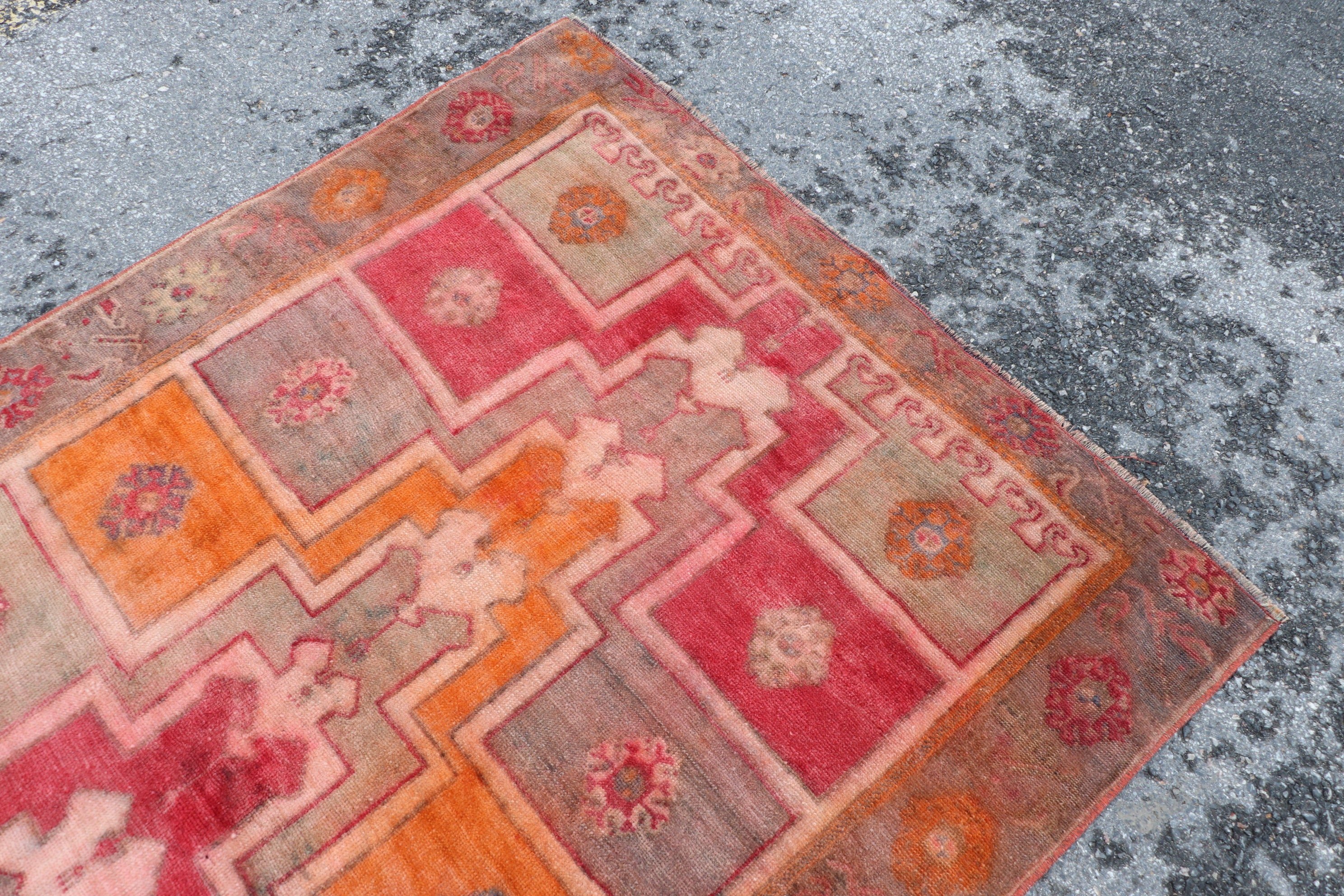 Oriental Rug, Vintage Rugs, 4.4x7 ft Area Rug, Floor Rug, Rugs for Living Room, Bedroom Rug, Turkish Rugs, Red Antique Rugs