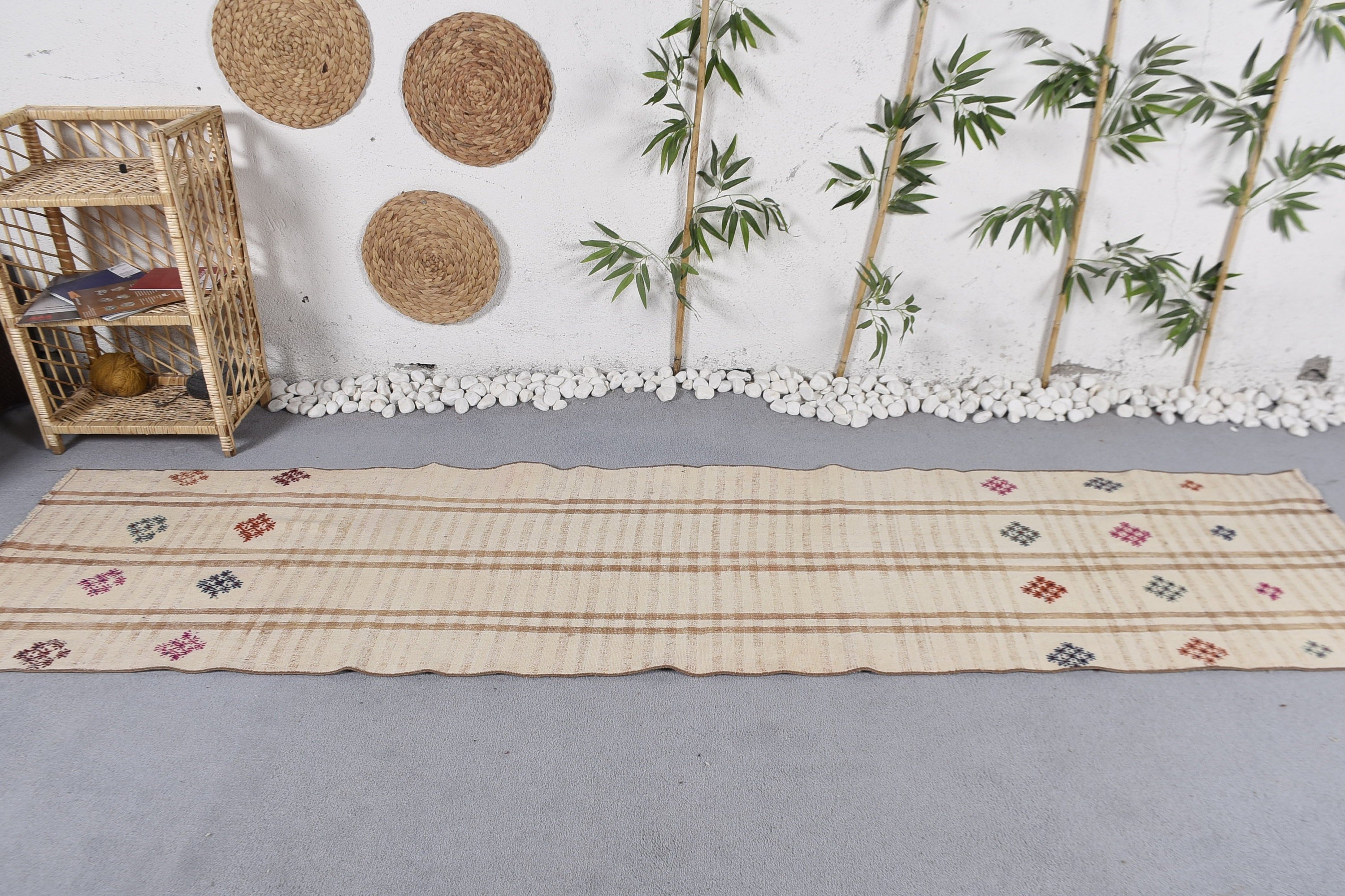 Beni Ourain Runner için Halılar, Lüks Halı, 2,3x9,8 ft Runner Halısı, Kahverengi Havalı Halılar, Vintage Halılar, Anadolu Halısı, Türk Halıları, Koridor Halısı