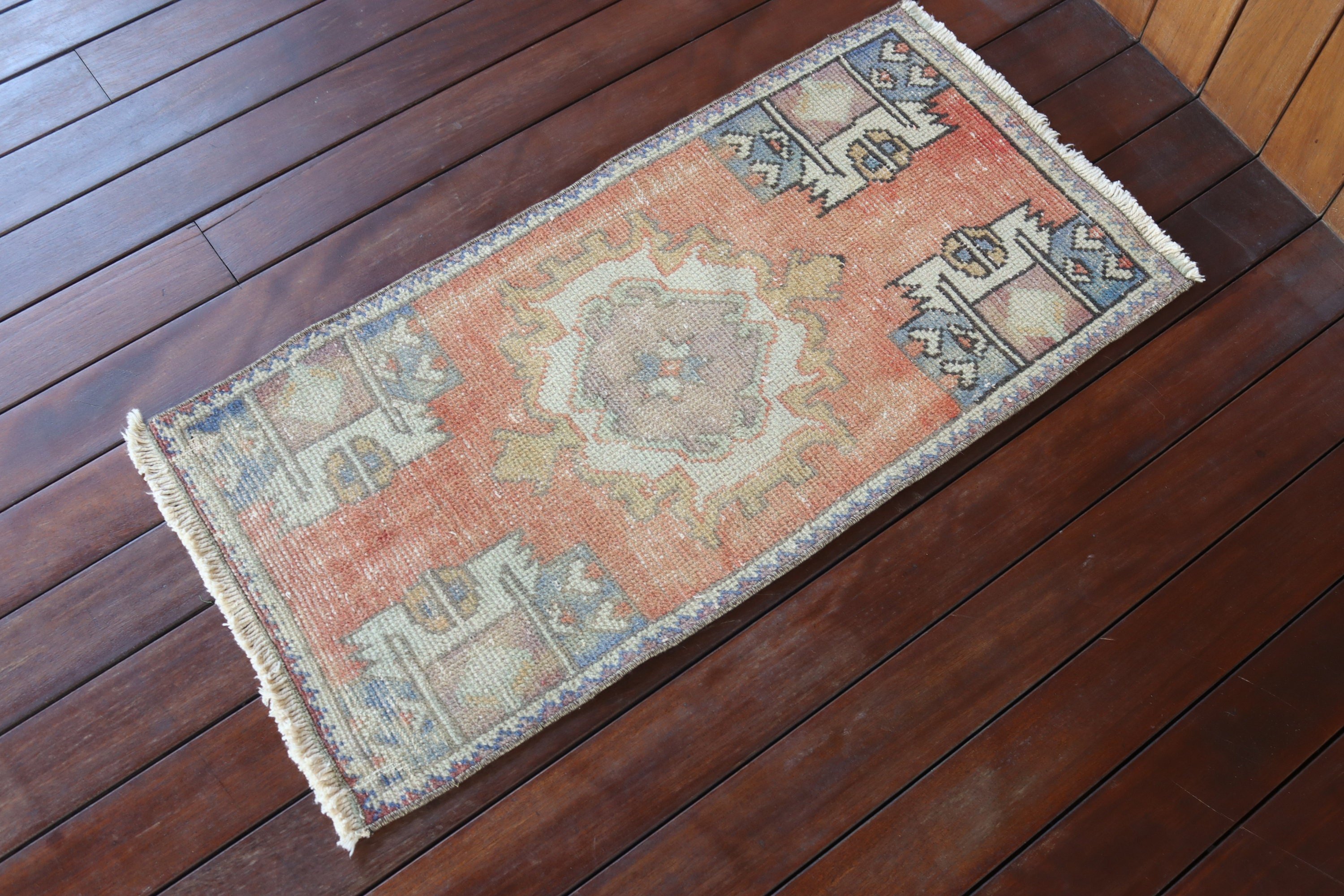 Kapı Paspası Halısı, Küçük Boho Halıları, Mutfak Halıları, Vintage Halılar, Lüks Halı, Türk Halısı, Kırmızı 1.4x3 ft Küçük Halı, Modern Halı