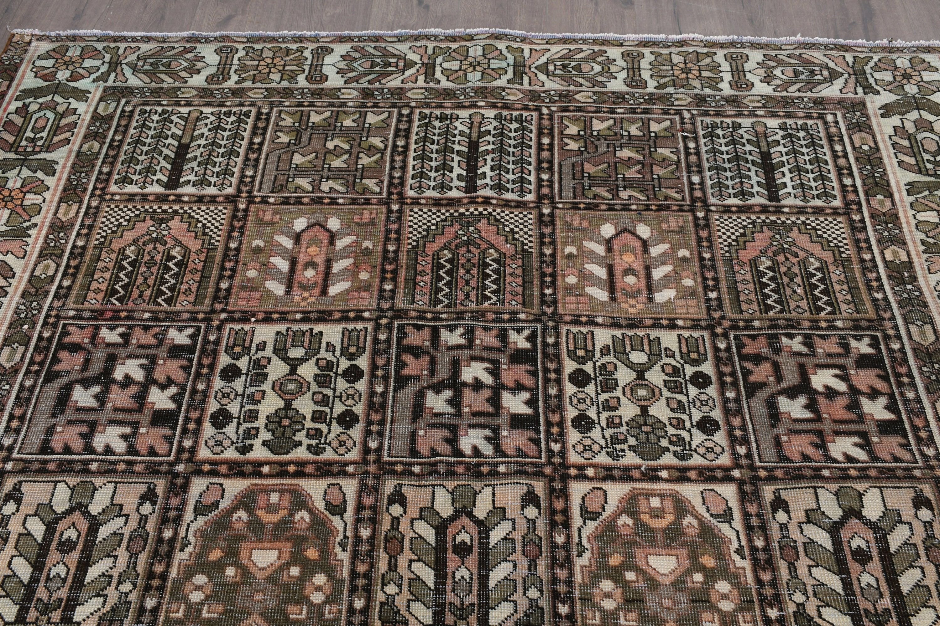 Salon Rugs, Oushak Rugs, 6.6x9.7 ft Large Rug, Vintage Rug, Dorm Rugs, Living Room Rugs, Art Rug, Moroccan Rug, Brown Wool Rug, Turkish Rug