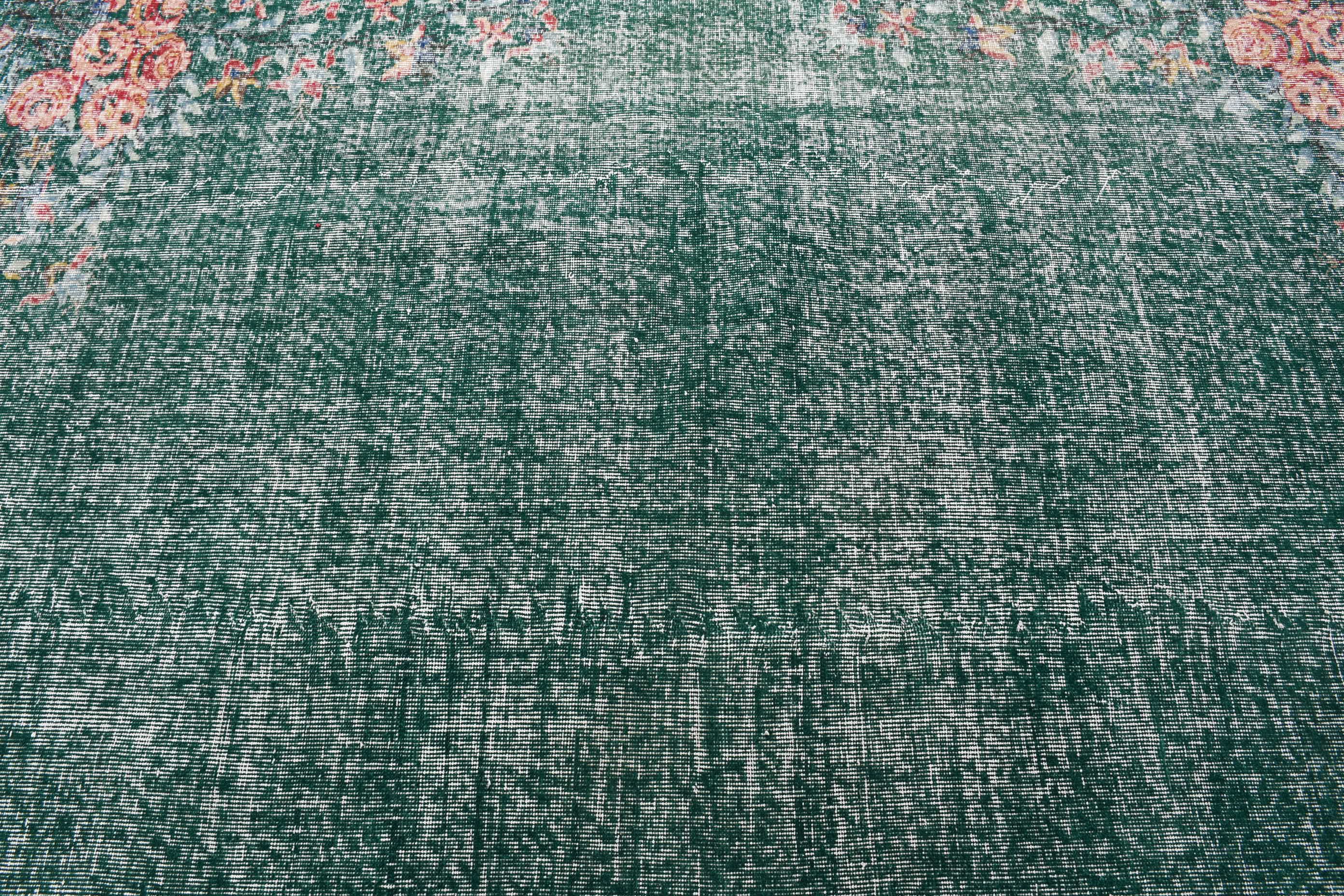 Cool Rug, Turkish Rugs, Vintage Rug, Green Oriental Rug, Handmade Rug, Bedroom Rug, Dining Room Rugs, 5.2x8.2 ft Large Rugs