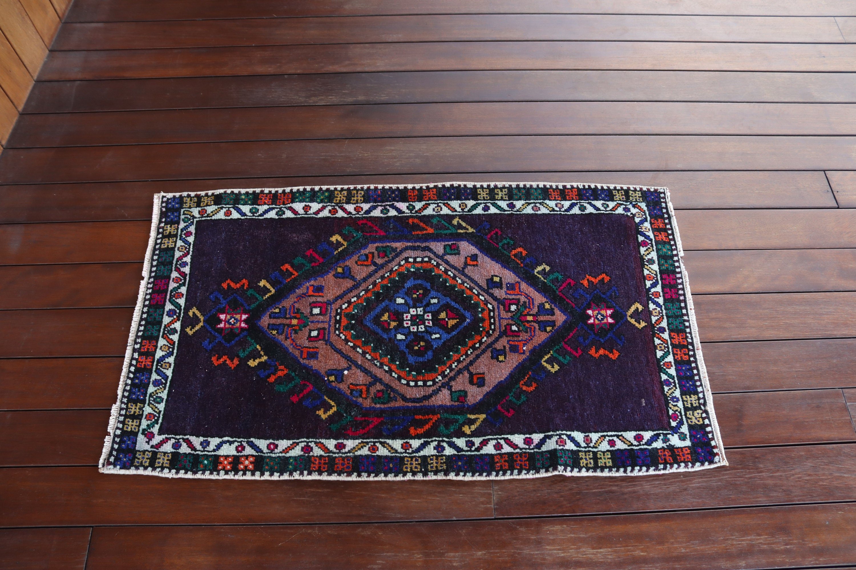 Küçük Boho Halılar, Antika Halı, Mavi Yer Halıları, Duvara Asılı Halı, 1.8x3.1 ft Küçük Halılar, Türk Halıları, Vintage Halı