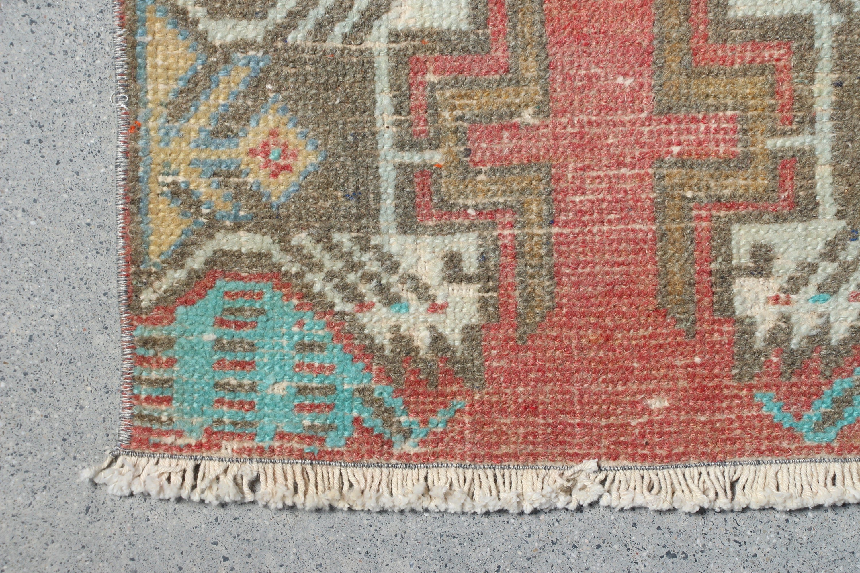 Bath Rug, Old Rug, Rugs for Car Mat, Turkish Rug, Red Kitchen Rugs, Oushak Rugs, Vintage Rug, Car Mat Rug, Floor Rug, 1.3x3.1 ft Small Rug