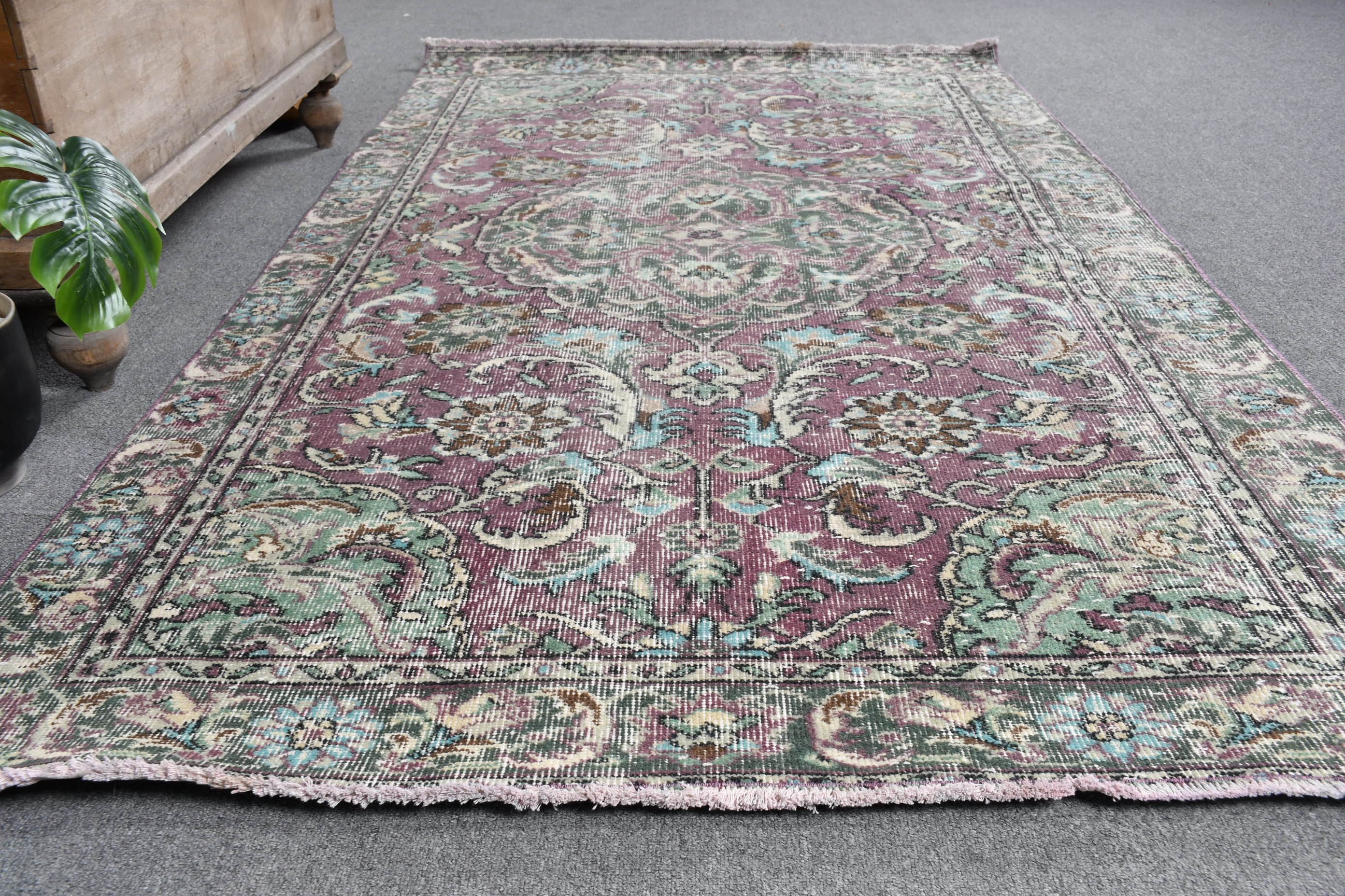 Oushak Rugs, 4.1x7.1 ft Area Rugs, Green Bedroom Rug, Turkish Rug, Indoor Rugs, Ethnic Rugs, Dining Room Rug, Oriental Rugs, Vintage Rug