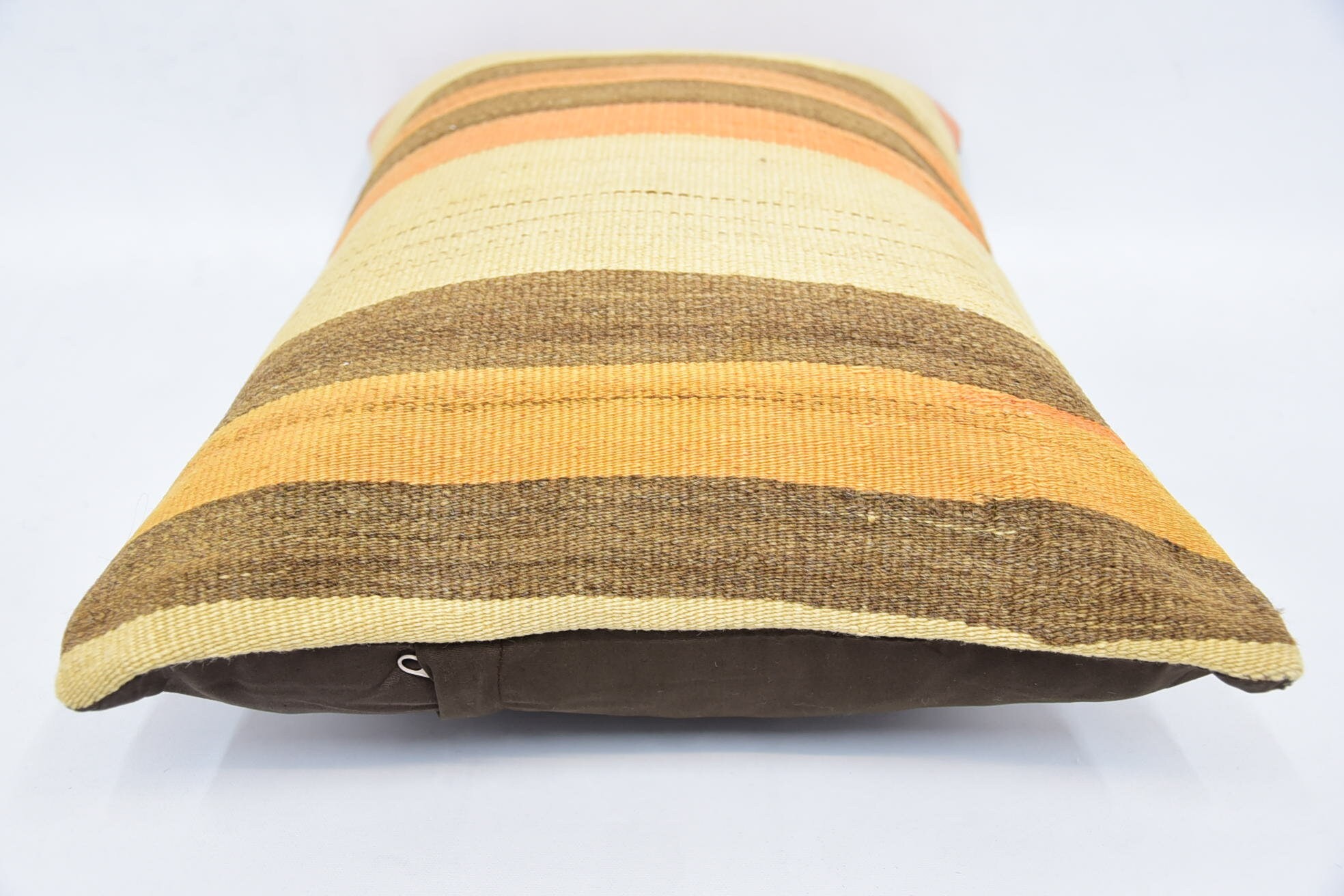 16"x24" Beige Cushion Cover, Vintage Kilim Pillow, Turkish Bench Pillow Case, Kilim Cushion Sham, Handmade Kilim Cushion, Bolster Pillow