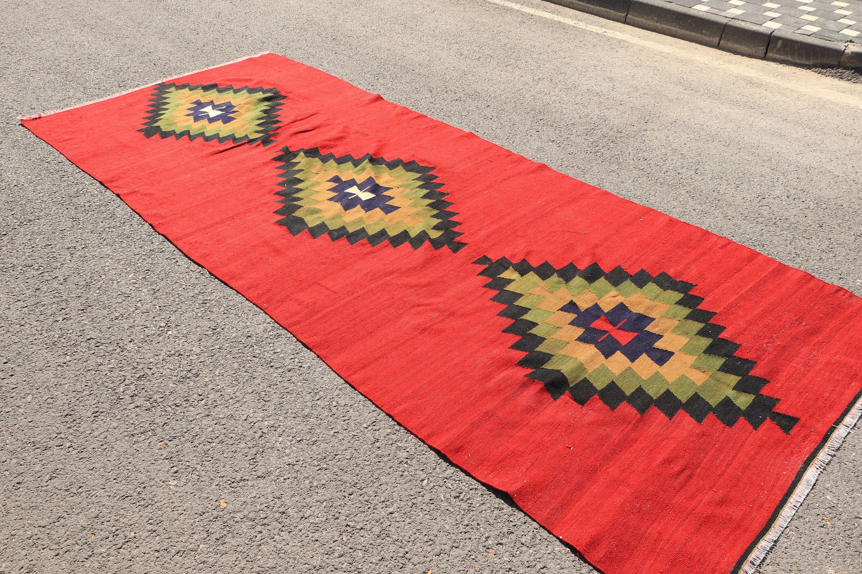 Yatak odası Kilim, Yatak odası Kilim, 154x360 cm Salon Kilim, Salon Kilim, Antik Kilim, Kırmızı Oryantal Kilim, Türk Kilim