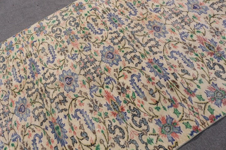 Old Rug, Bedroom Rugs, Salon Rugs, Vintage Rugs, Wool Rugs, Green Kitchen Rug, Turkish Rug, Living Room Rug, 5.7x8.5 ft Large Rug, Cute Rug