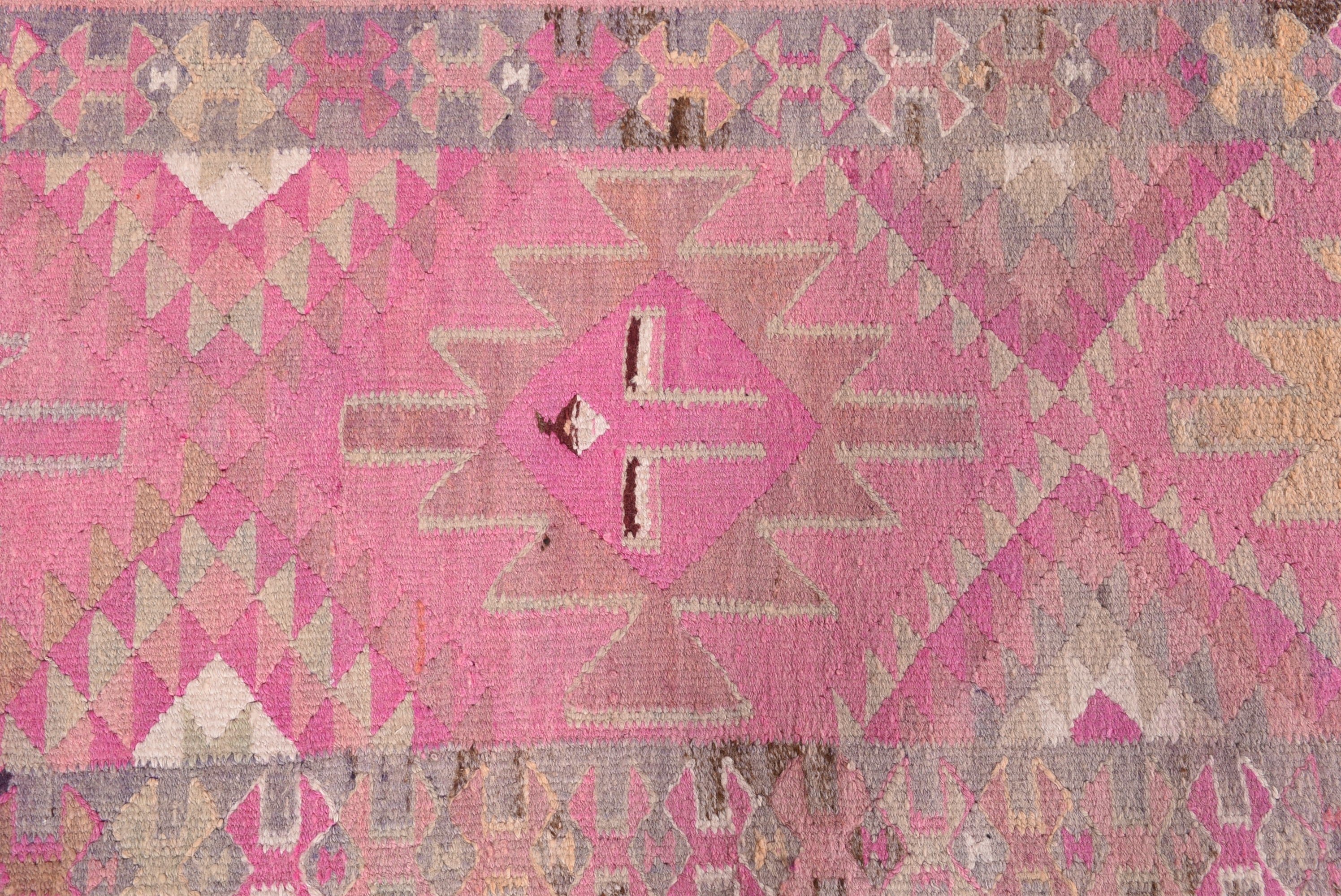 Bedroom Rugs, Corridor Rug, Turkish Rug, Boho Rug, 3x11.1 ft Runner Rug, Rugs for Corridor, Pink Bedroom Rug, Vintage Rug, Home Decor Rugs