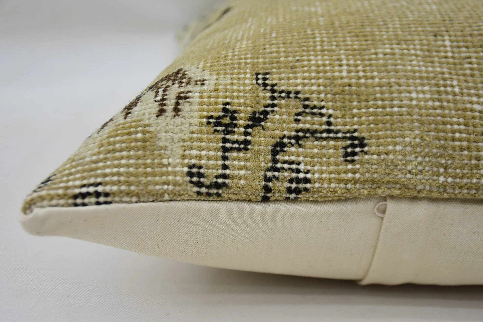 Vintage Pillow, Farmhouse Cushion Case, 16"x24" Beige Pillow, Boho Pillow, Vintage Kilim Throw Pillow, Pastel Pillow Sham