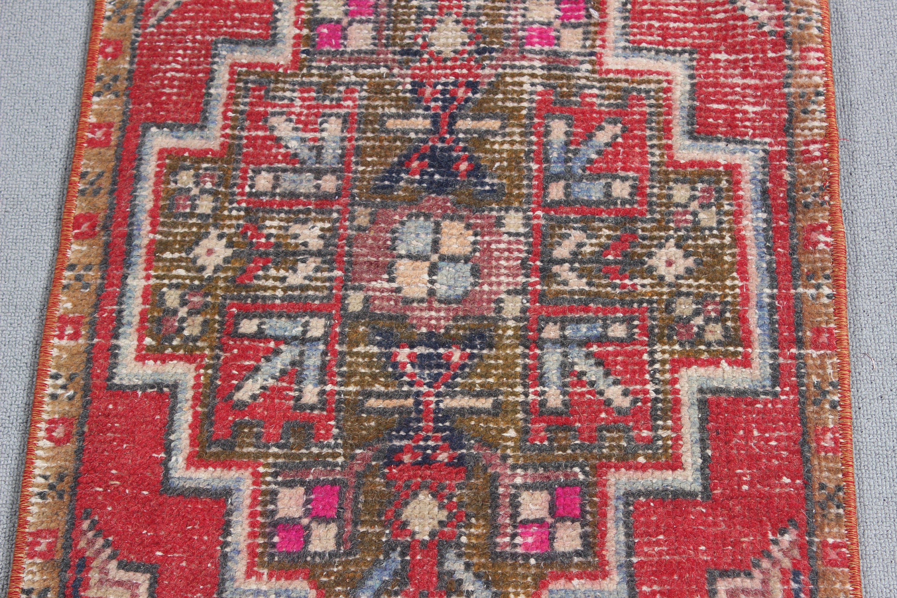 Kitchen Rugs, 1.6x3.1 ft Small Rugs, Oushak Rugs, Small Vintage Rug, Anatolian Rugs, Red Flatweave Rugs, Vintage Rugs, Turkish Rug