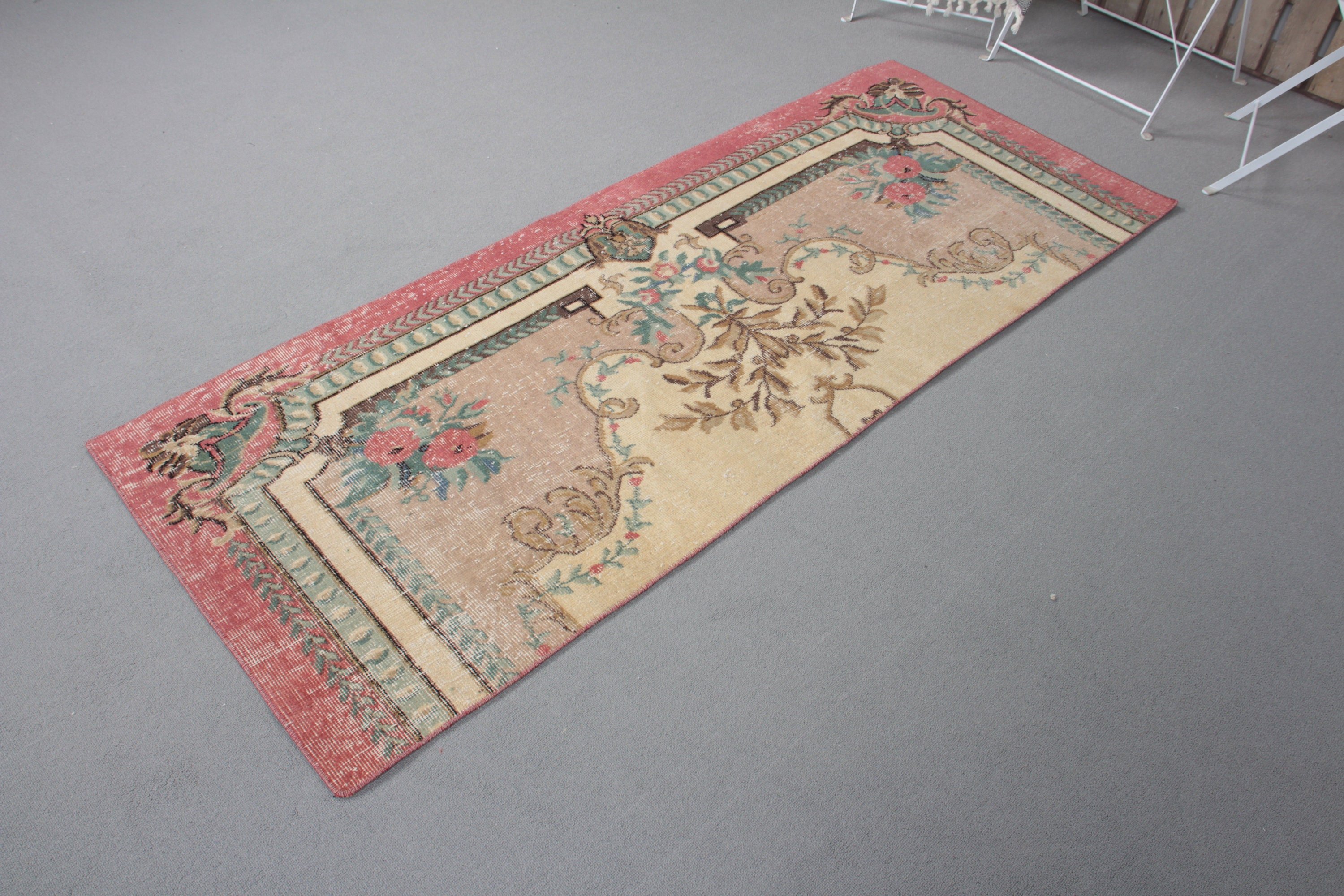 Rugs for Nursery, Turkish Rug, Bedroom Rug, Entry Rug, Oriental Rug, 2.6x6.3 ft Accent Rug, Vintage Rugs, Kitchen Rug, Beige Floor Rugs