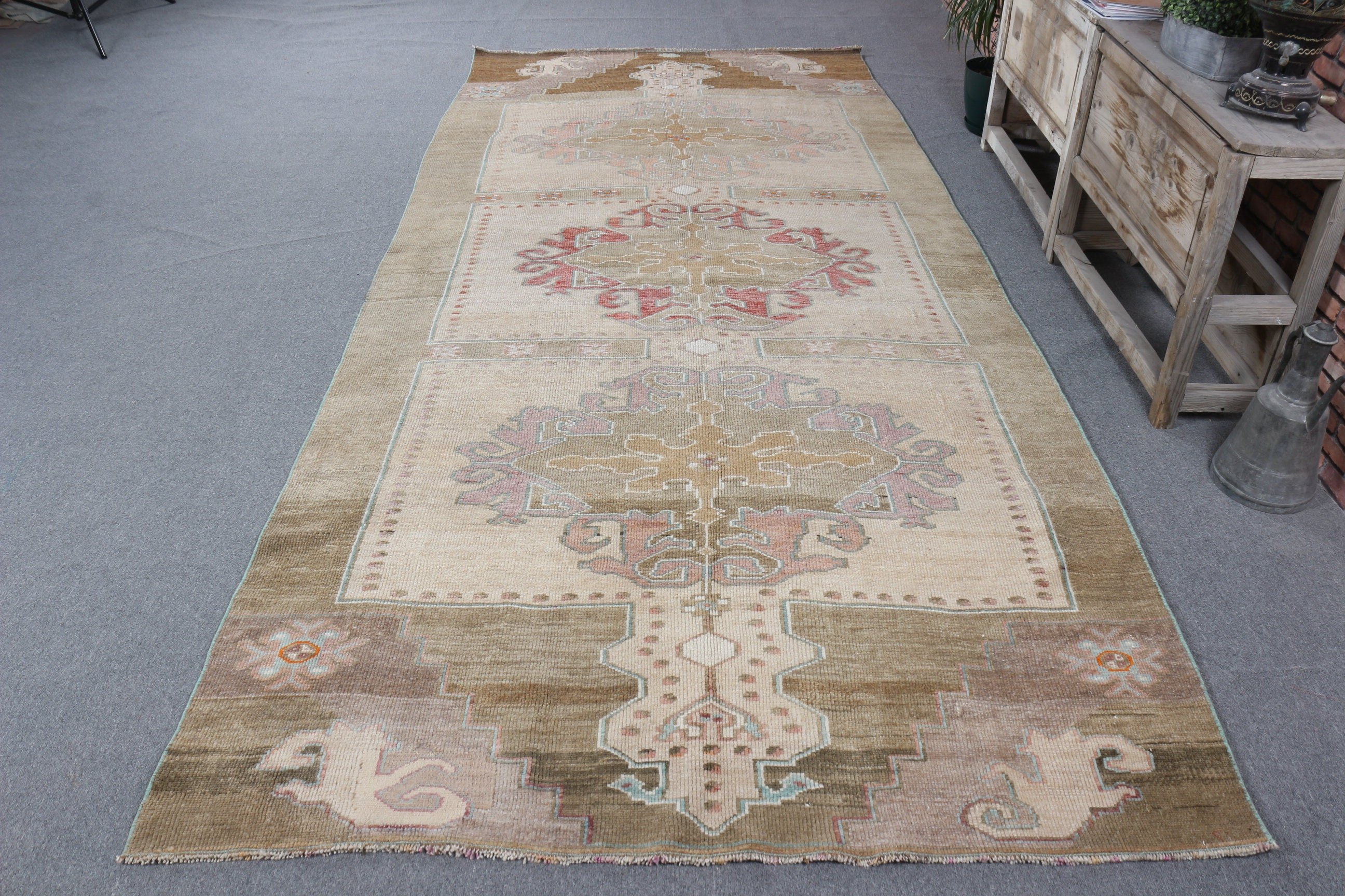 Large Boho Rugs, Beige Modern Rugs, Statement Rugs, Bedroom Rugs, Kitchen Rug, Vintage Rugs, 5.2x11.6 ft Large Rugs, Turkish Rug, Floor Rug