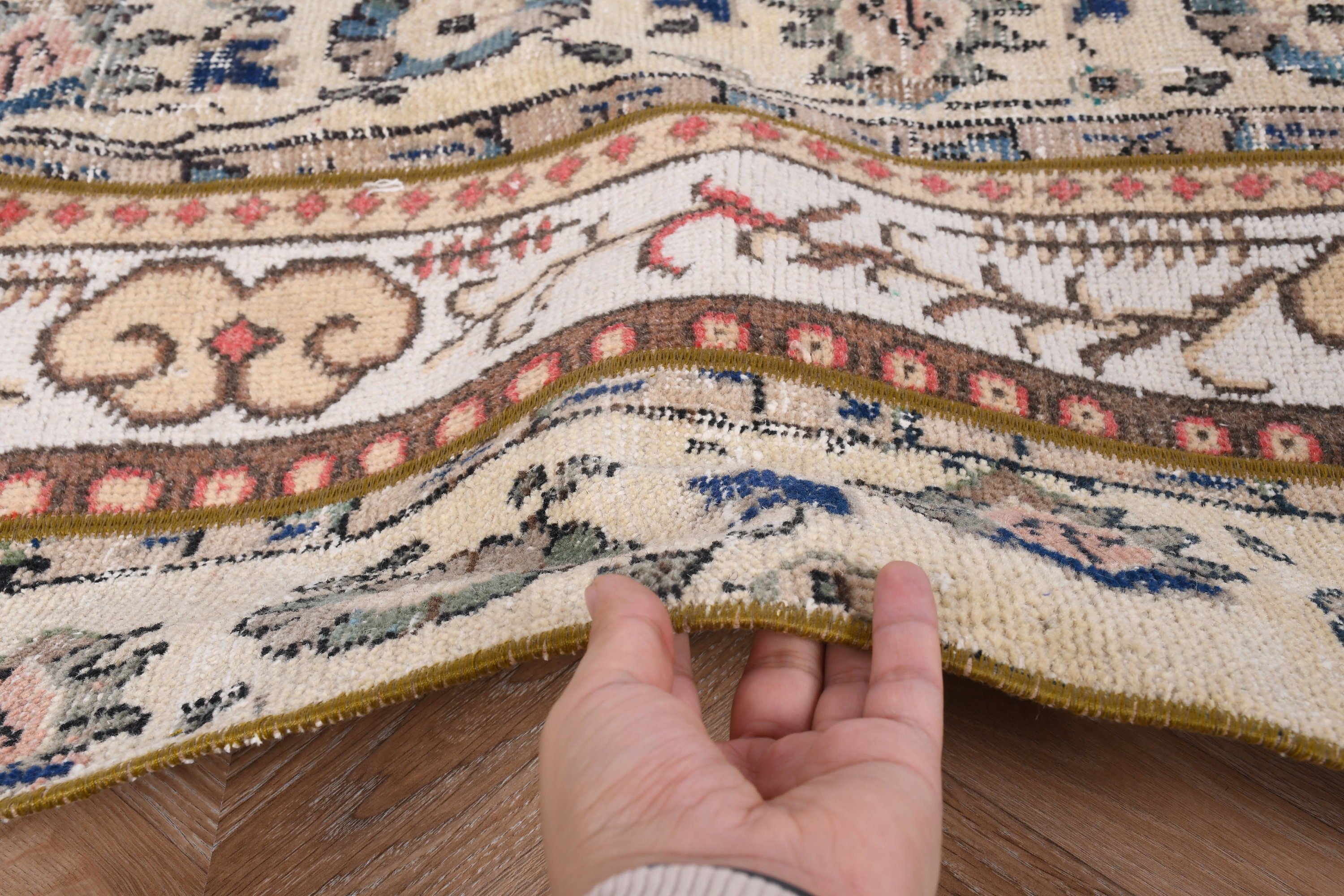 Cool Rugs, Turkish Rug, Beige Anatolian Rugs, Kitchen Rugs, Nursery Rug, Bath Rugs, Rugs for Bath, Vintage Rugs, 1.8x3.9 ft Small Rug