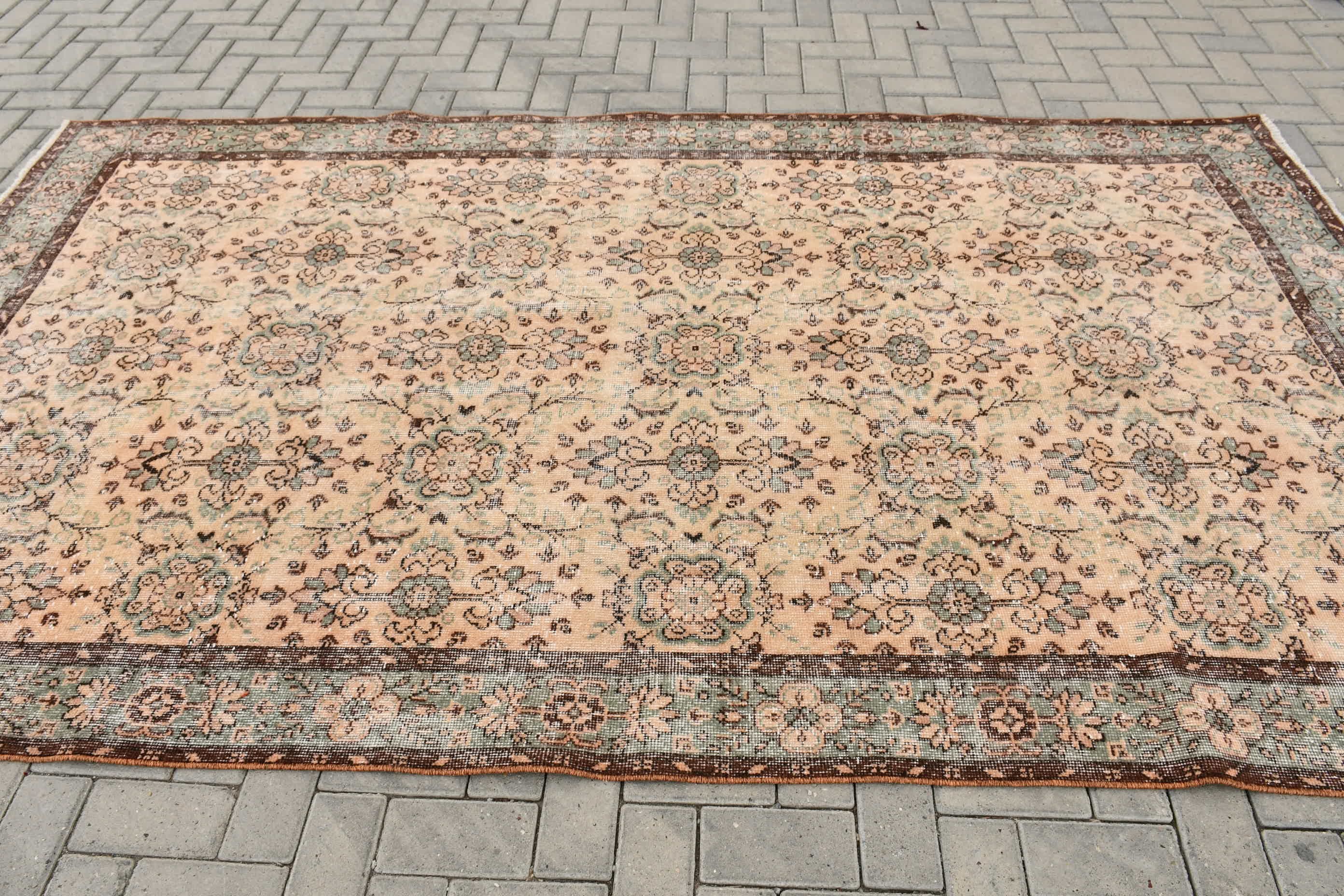 Yatak Odası Halıları, Vintage Halı, Salon Halısı, 5.8x10 ft Büyük Halı, Türk Halısı, Soğuk Halı, Yün Halı, Tribal Türk Halısı Halıları, Bej Yatak Odası Halıları