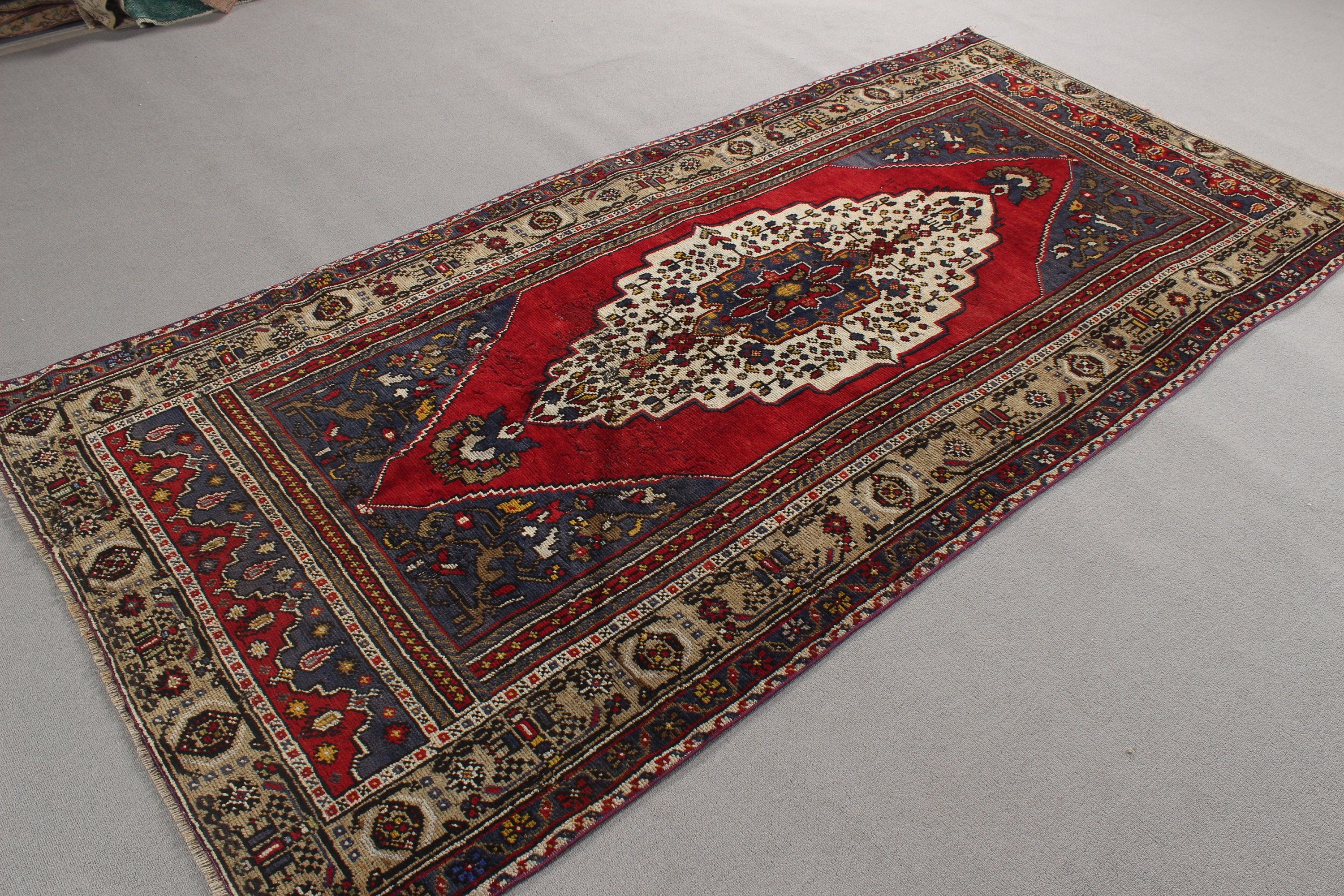 4x8.4 ft Area Rug, Turkish Rug, Home Decor Rug, Bedroom Rugs, Floor Rug, Red Cool Rugs, Rugs for Kitchen, Vintage Rugs