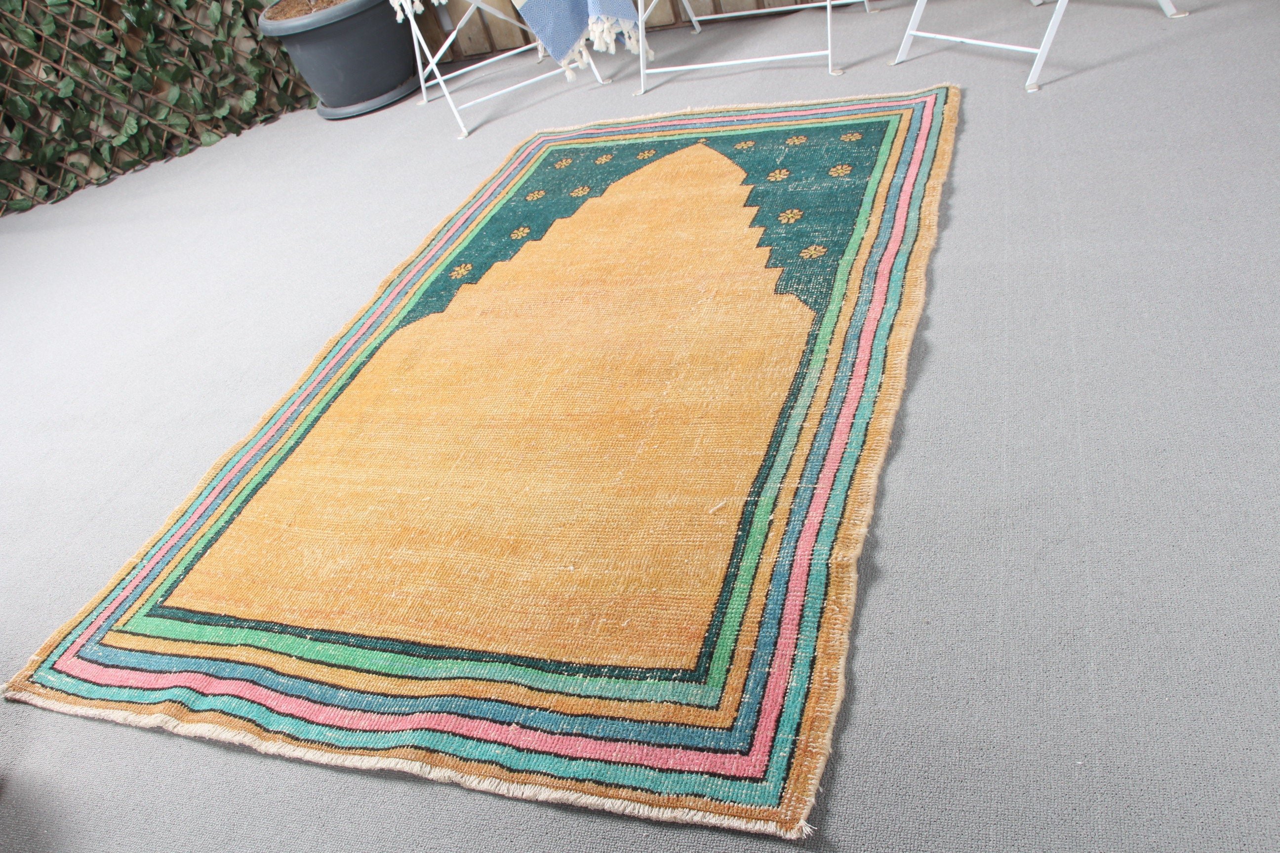 Rugs for Kitchen, Turkish Rugs, Bathroom Rug, Floor Rugs, Car Mat Rug, 3x5 ft Small Rugs, Antique Rug, Yellow Bedroom Rug, Vintage Rug