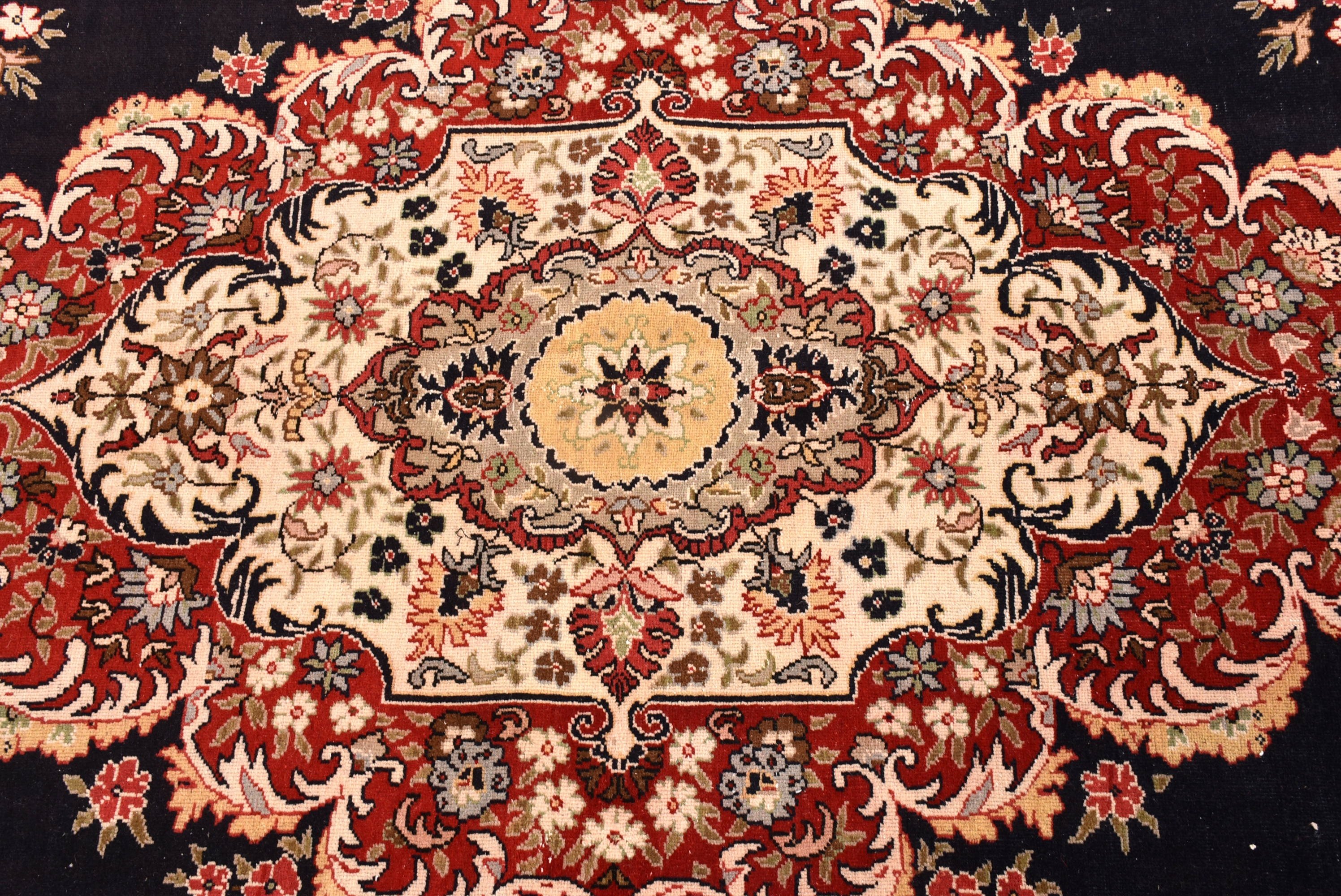 Fas Halısı, Vintage Halılar, Büyük Oushak Halısı, Mavi Yün Halısı, 6.7x10.4 ft Büyük Halısı, Ofis Halısı, Türk Halısı, Oturma Odası Halısı