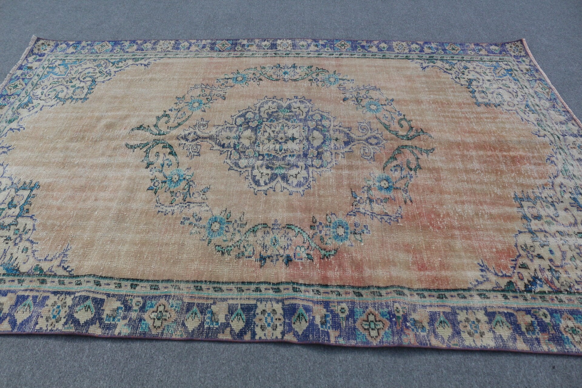 Kahverengi Yün Halılar, Vintage Halı, Salon Halıları, Antika Halı, Oturma Odası Halıları, Yatak Odası Halıları, Türk Halısı, Yer Halısı, 5.8x8.8 ft Büyük Halı