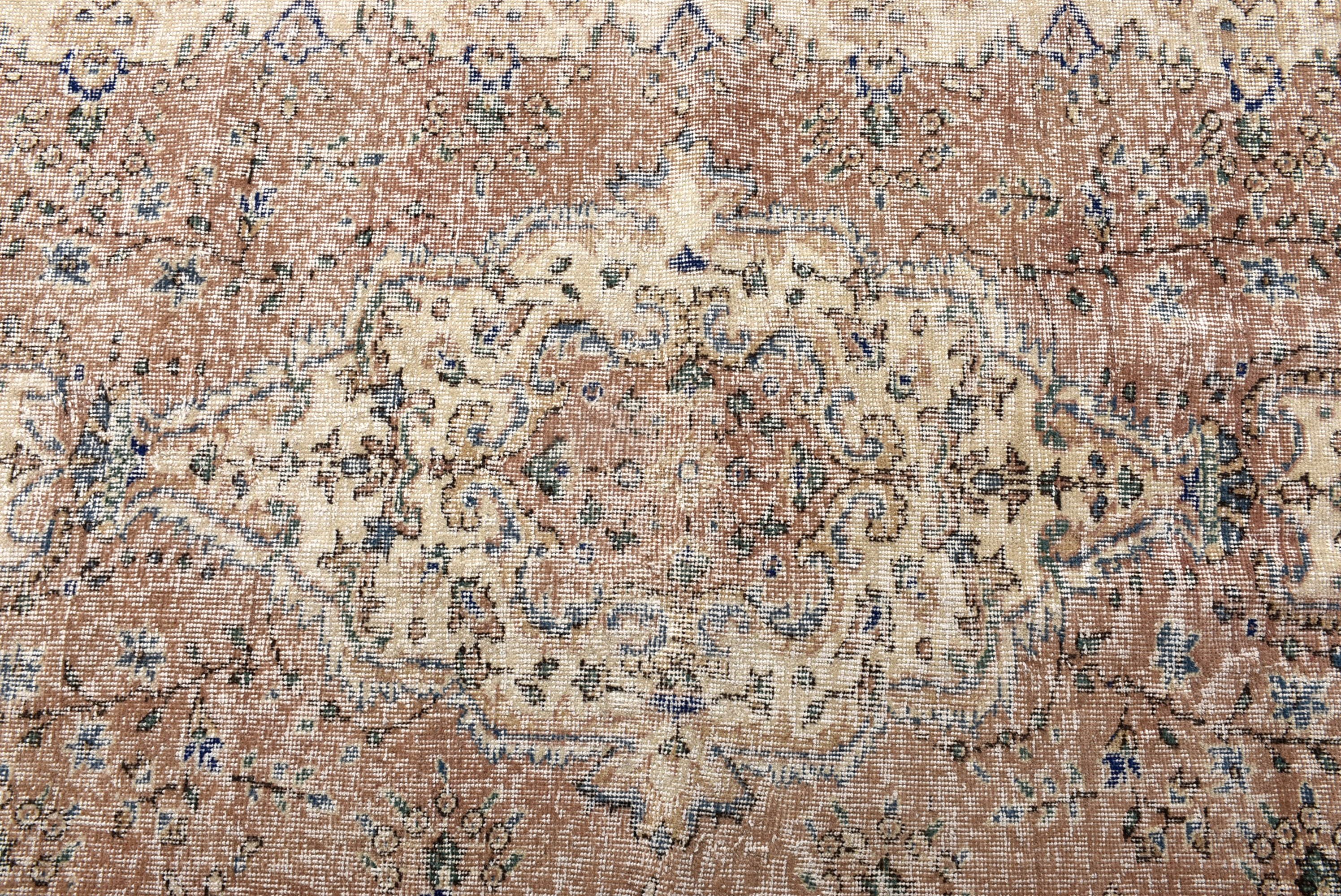 3,5x6,2 ft Accent Halılar, Vintage Halı, Boho Vurgulu Halılar, Ev Dekorasyonu Halıları, Türk Halıları, Giriş Halıları, Kahverengi El Dokuma Halılar, Oushak Halı