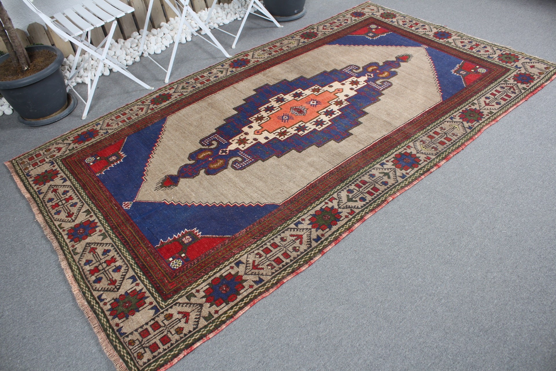 4.8x8.7 ft Büyük Halılar, Ev Dekor Halıları, Türk Halıları, Oturma Odası Halısı, Fas Halısı, Yemek Odası Halıları, Bej Ev Dekor Halısı, Vintage Halı